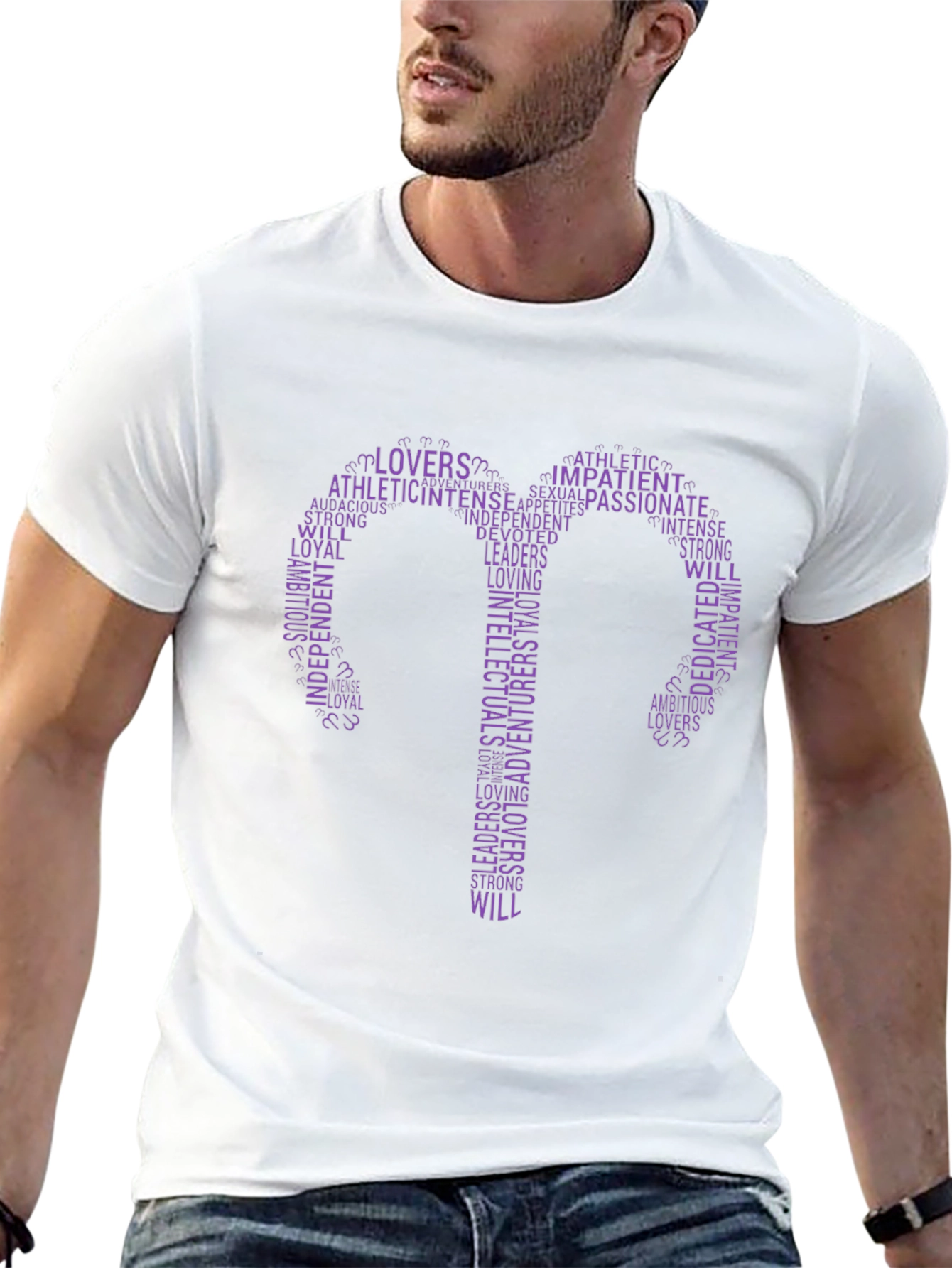 Purple Gemini Word Art Graphic T-Shirt