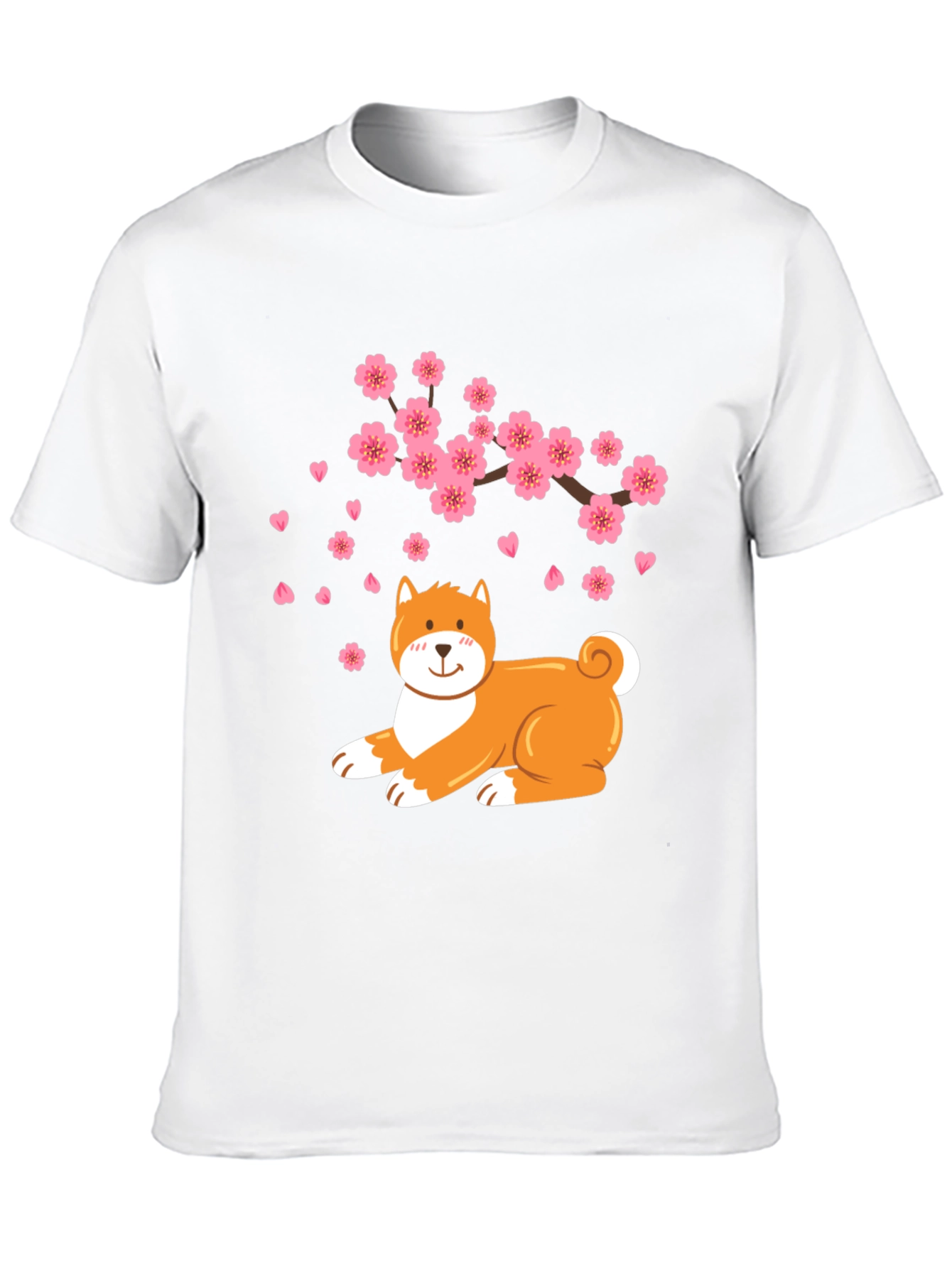 Sakura Shiba Inu Black T-Shirt