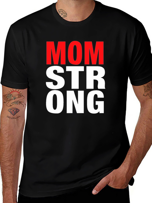 Mom Strong Graphic Tee - Black