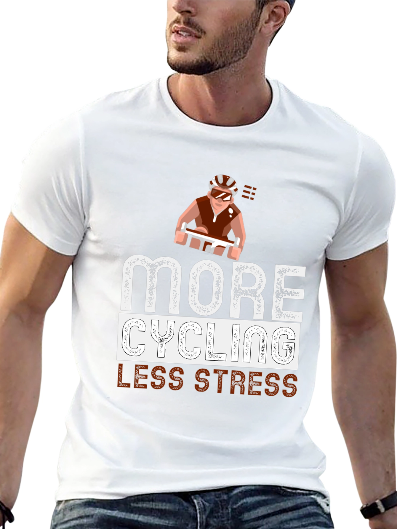 More Cycling Less Stress T-Shirt