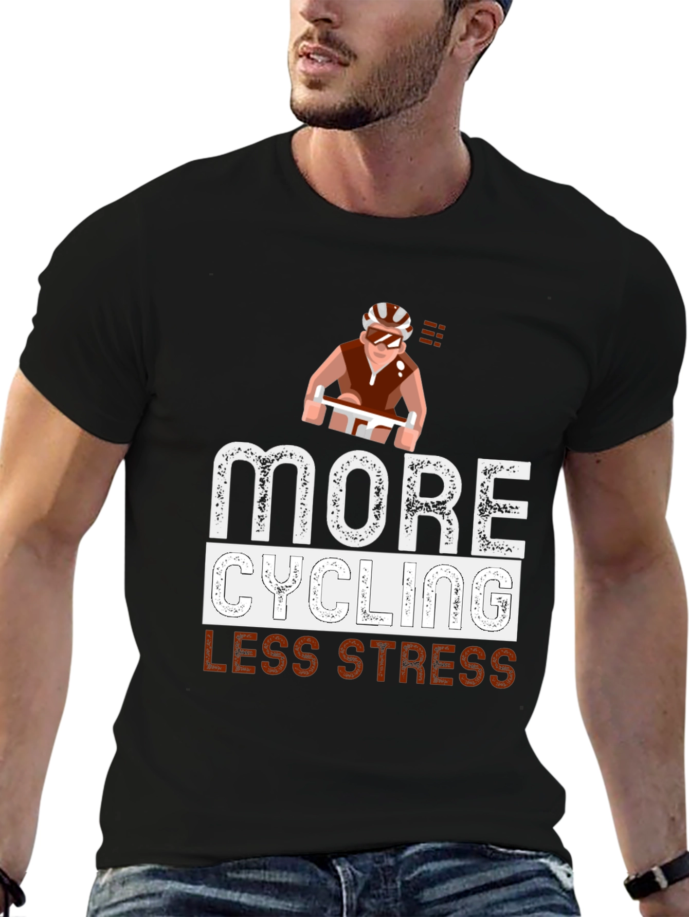 More Cycling Less Stress T-Shirt
