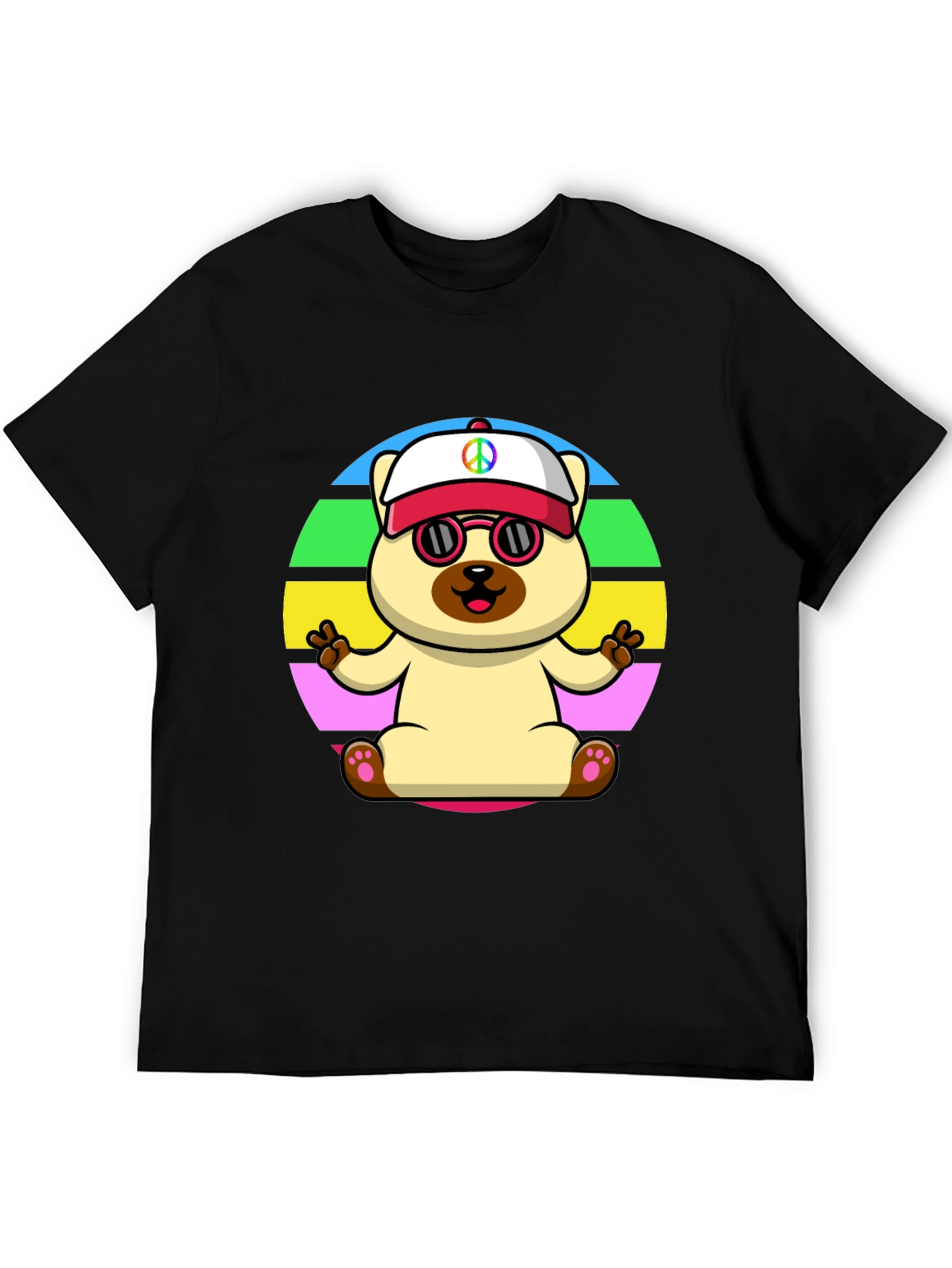 Peaceful Pup Graphic Tee - Retro Style