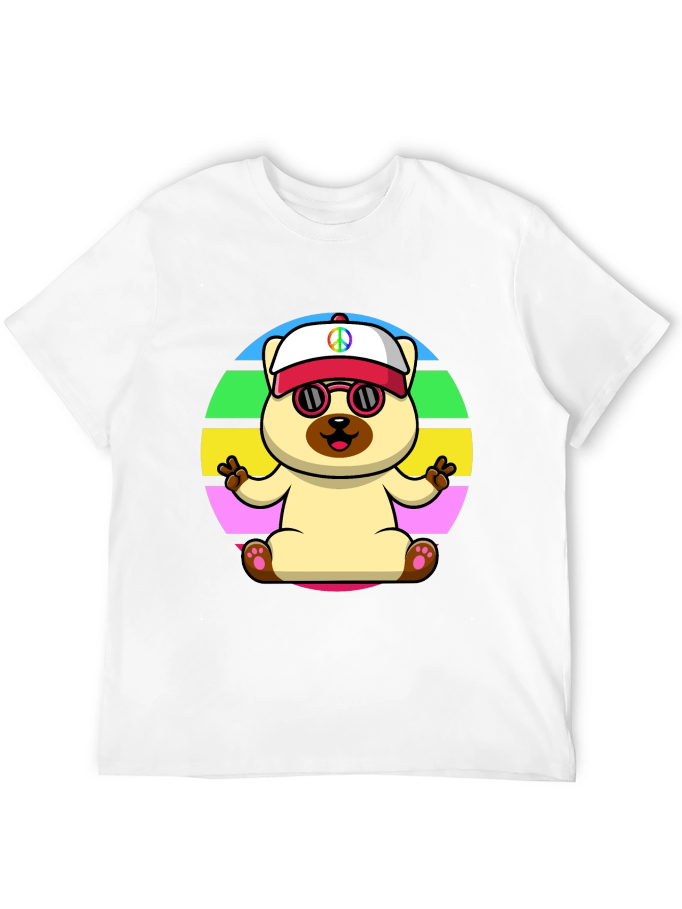 Peaceful Pup Graphic Tee - Retro Style