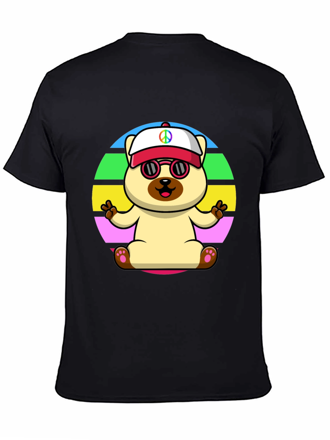 Peaceful Pup Graphic Tee - Retro Style
