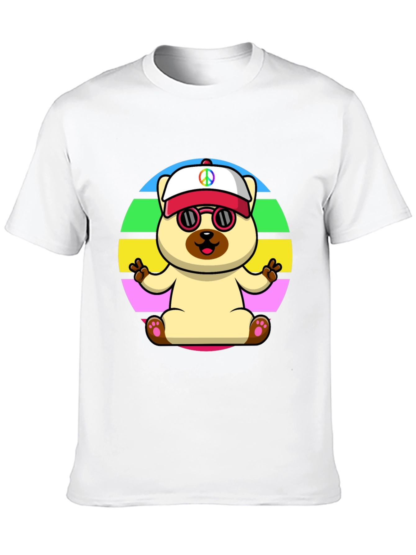 Peaceful Pup Graphic Tee - Retro Style