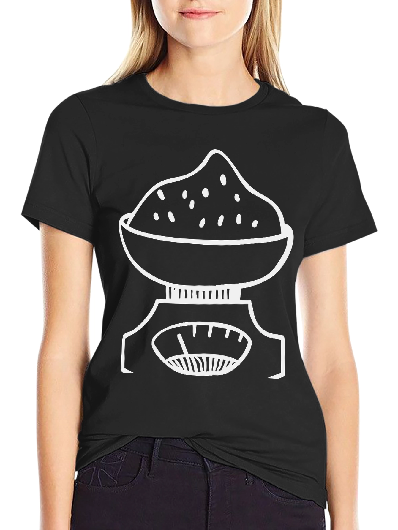 Food Scale Graphic Tee - Black Casual T-Shirt