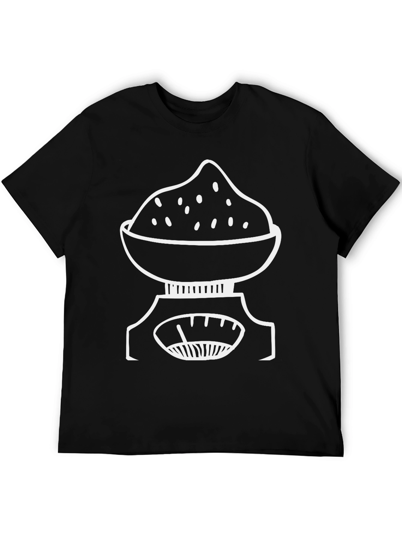 Food Scale Graphic Tee - Black Casual T-Shirt