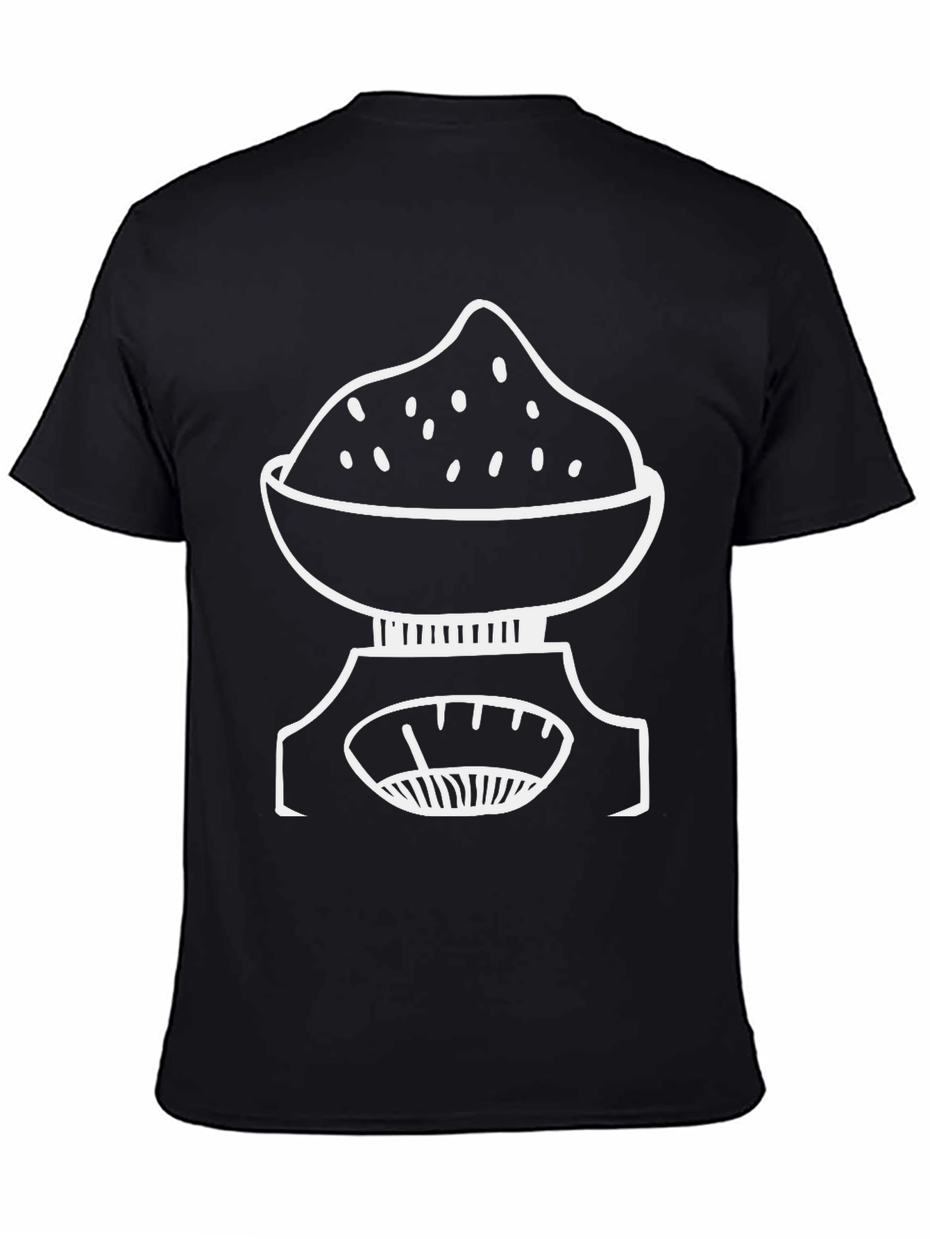 Food Scale Graphic Tee - Black Casual T-Shirt