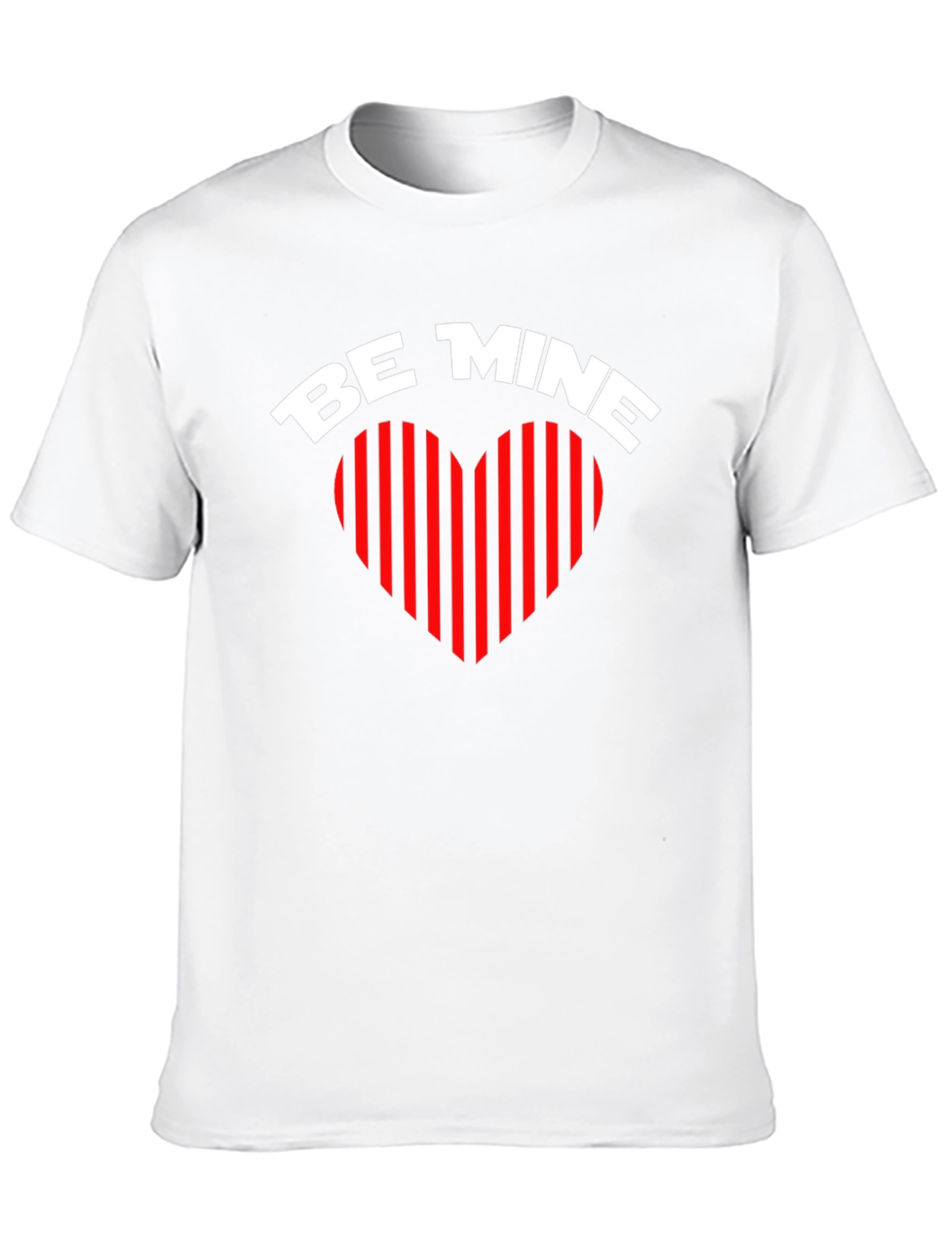 Be Mine Heart Striped Graphic Tee - Black