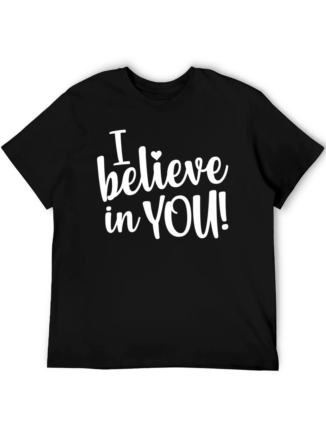 Believe in You Heart Graphic Black T-Shirt