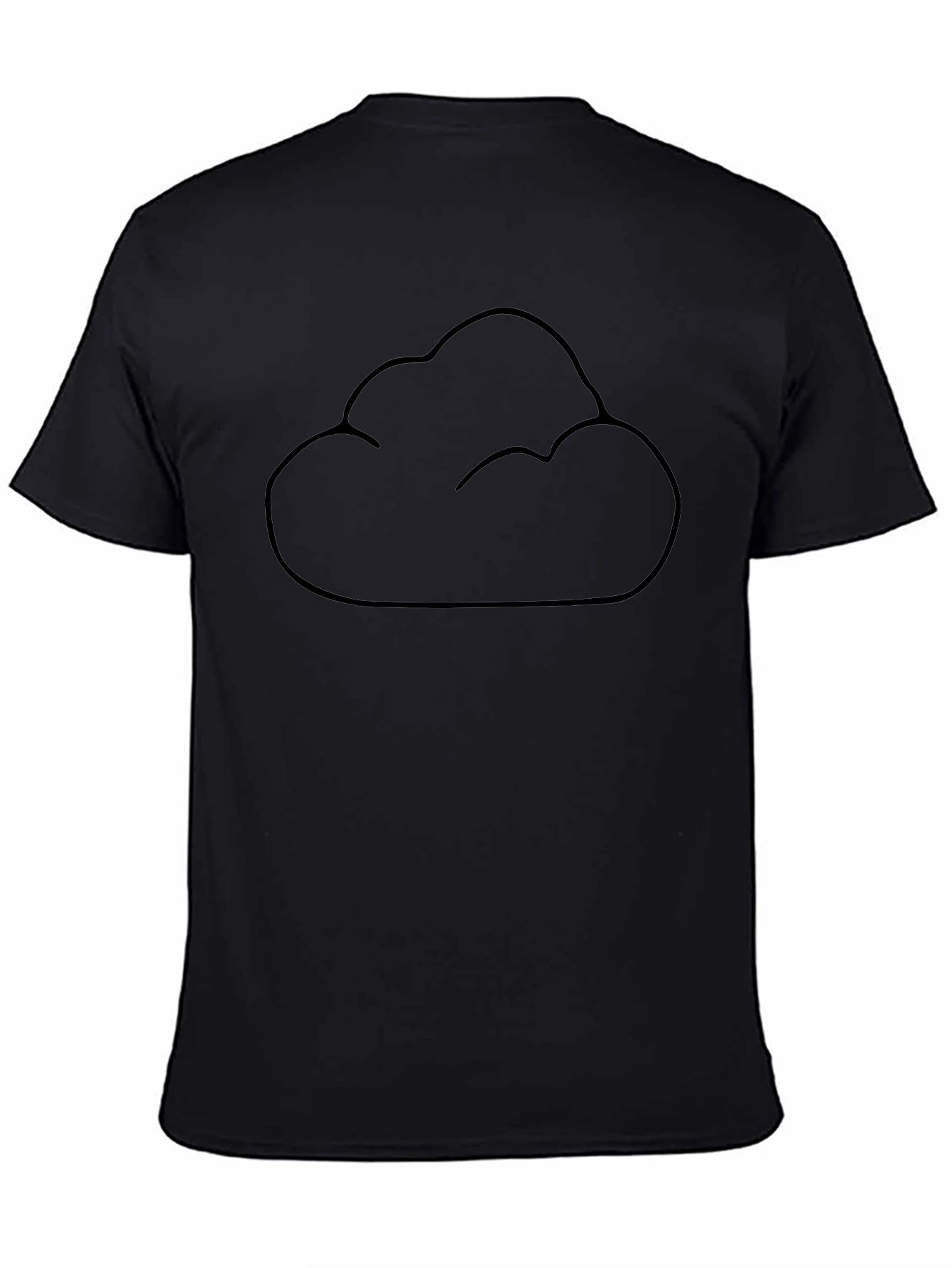 Cloud Outline Graphic Tee - Black Cotton Comfort