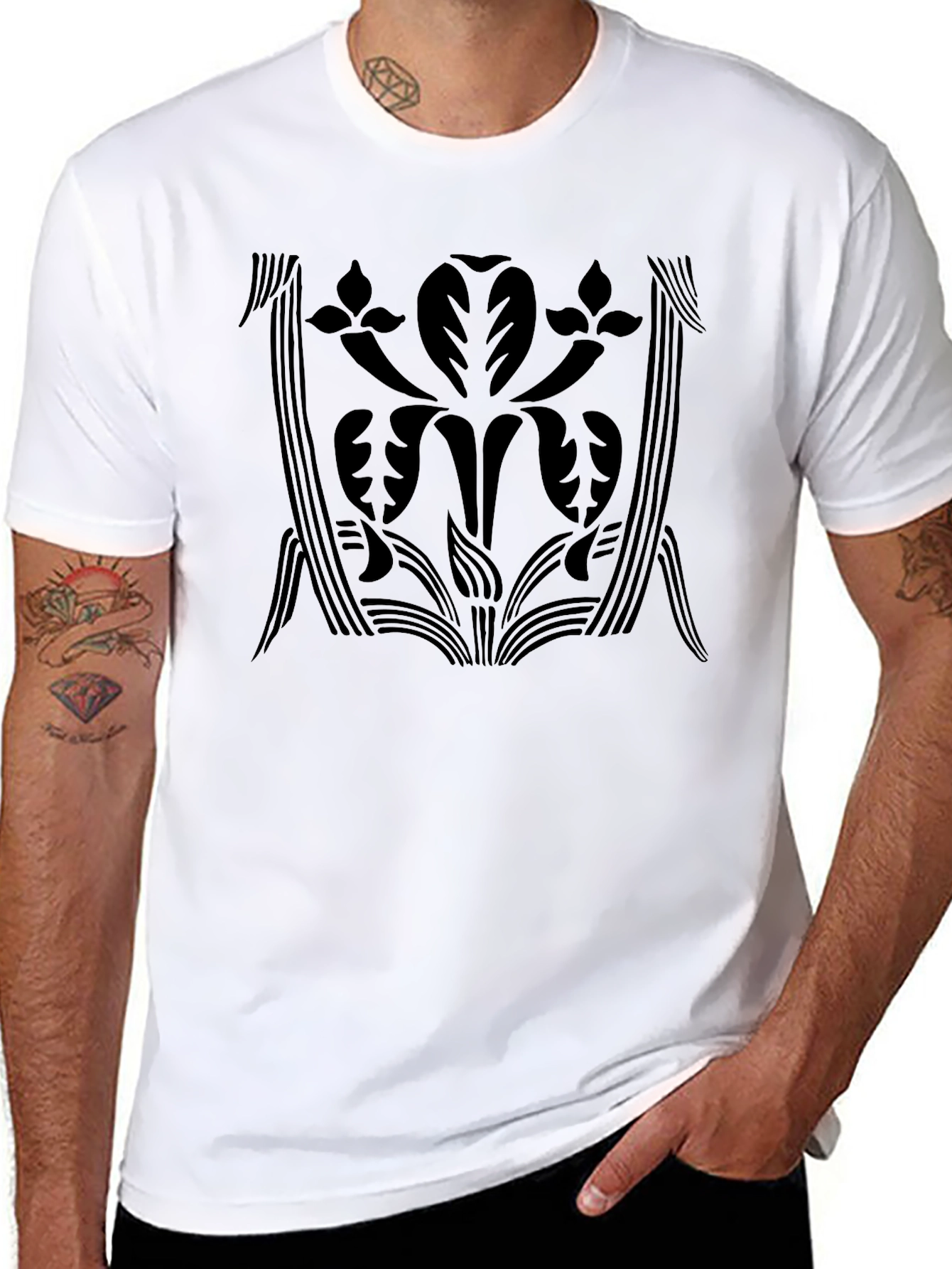 Elegant Black Floral Graphic T-Shirt