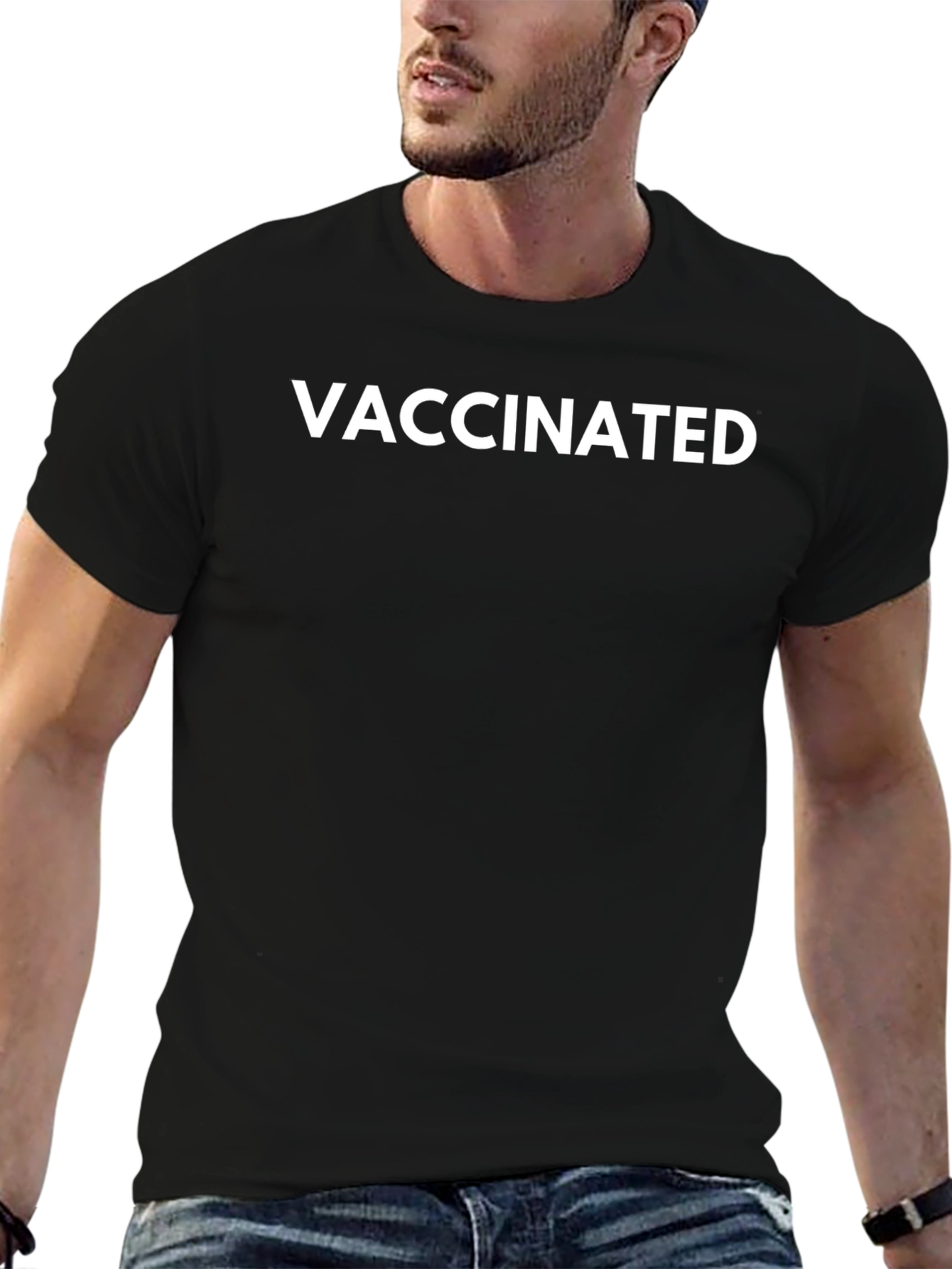 Vaccinated Graphic T-Shirt - Black