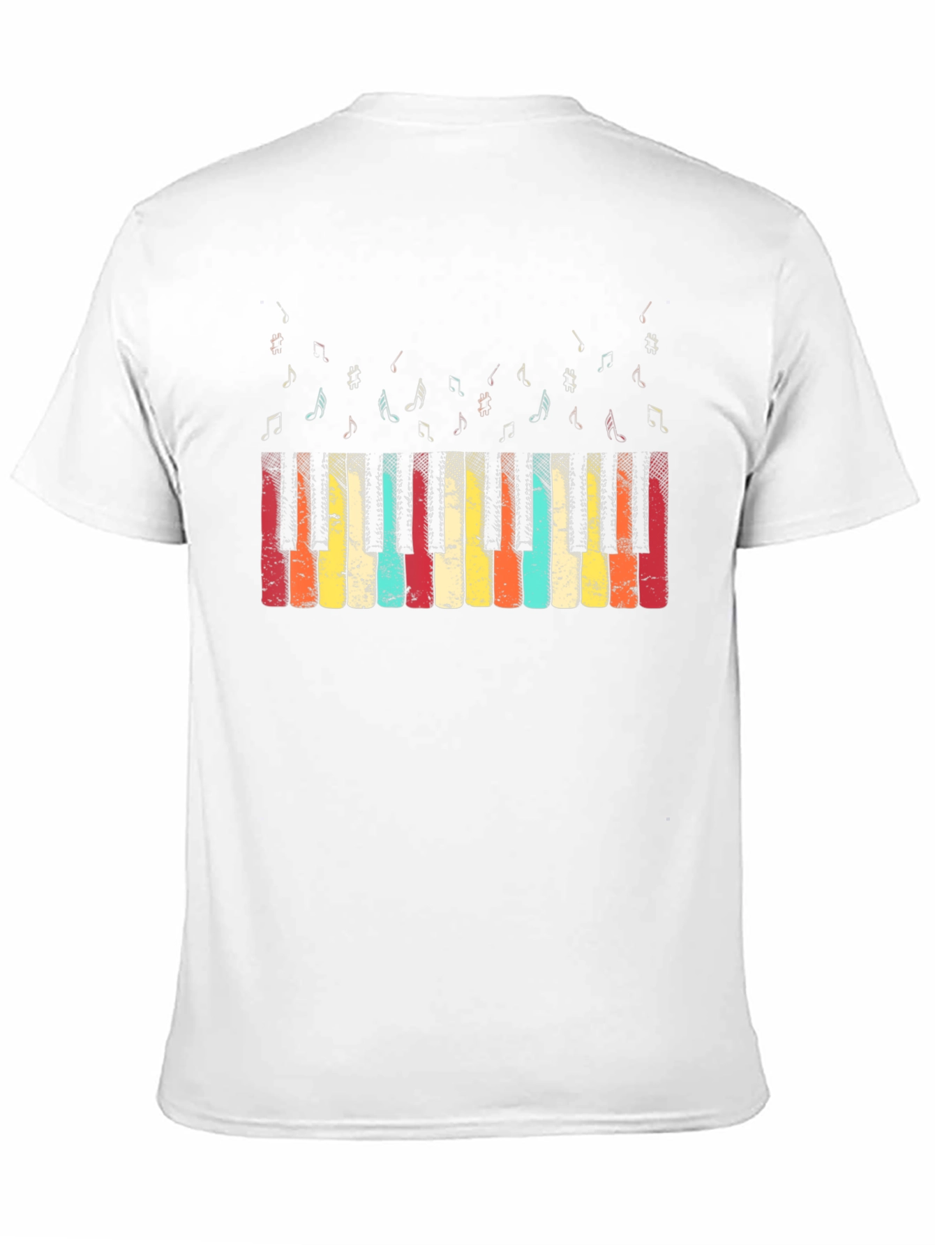 Retro Piano Keys Graphic Tee - Music Lover T-Shirt