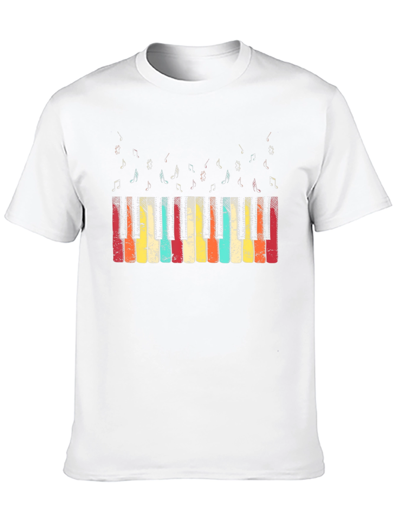 Retro Piano Keys Graphic Tee - Music Lover T-Shirt