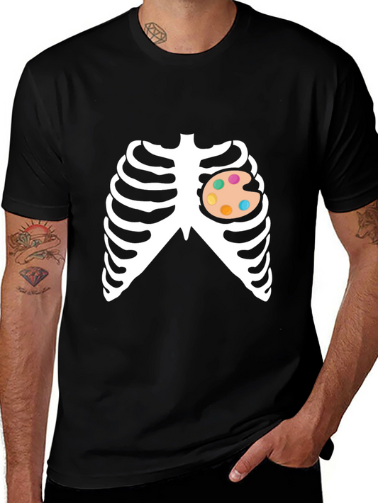 Artist Skeleton Ribcage Halloween Costume T-Shirt