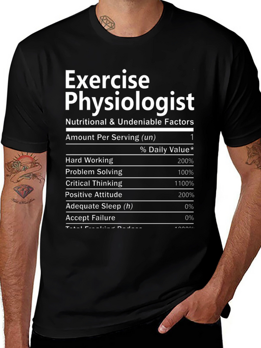 Exercise Physiologist Nutritional Facts Black T-Shirt