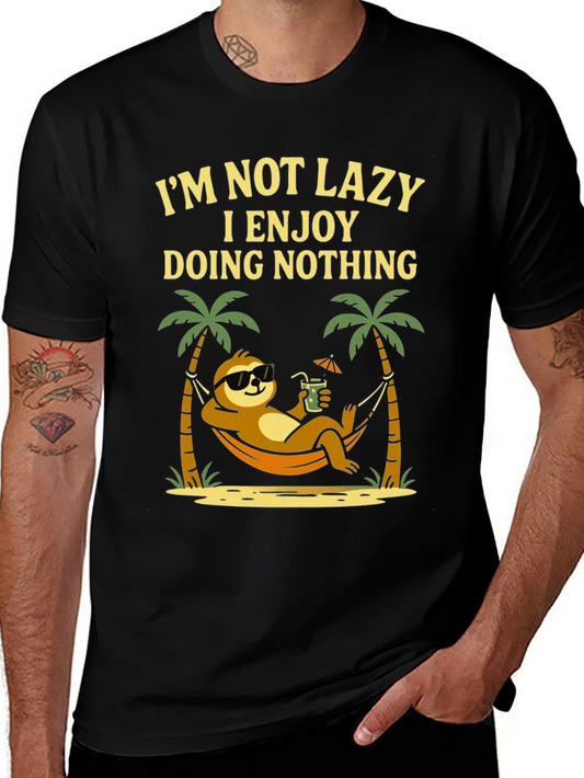 Lazy Sloth Beach T-Shirt - Enjoy Doing Nothing
