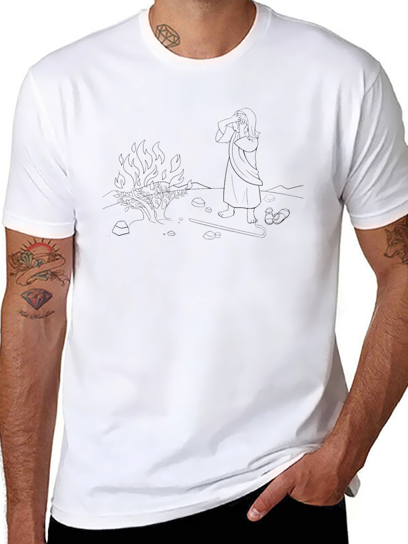 Burning Bush Graphic Tee - Unisex Black T-Shirt