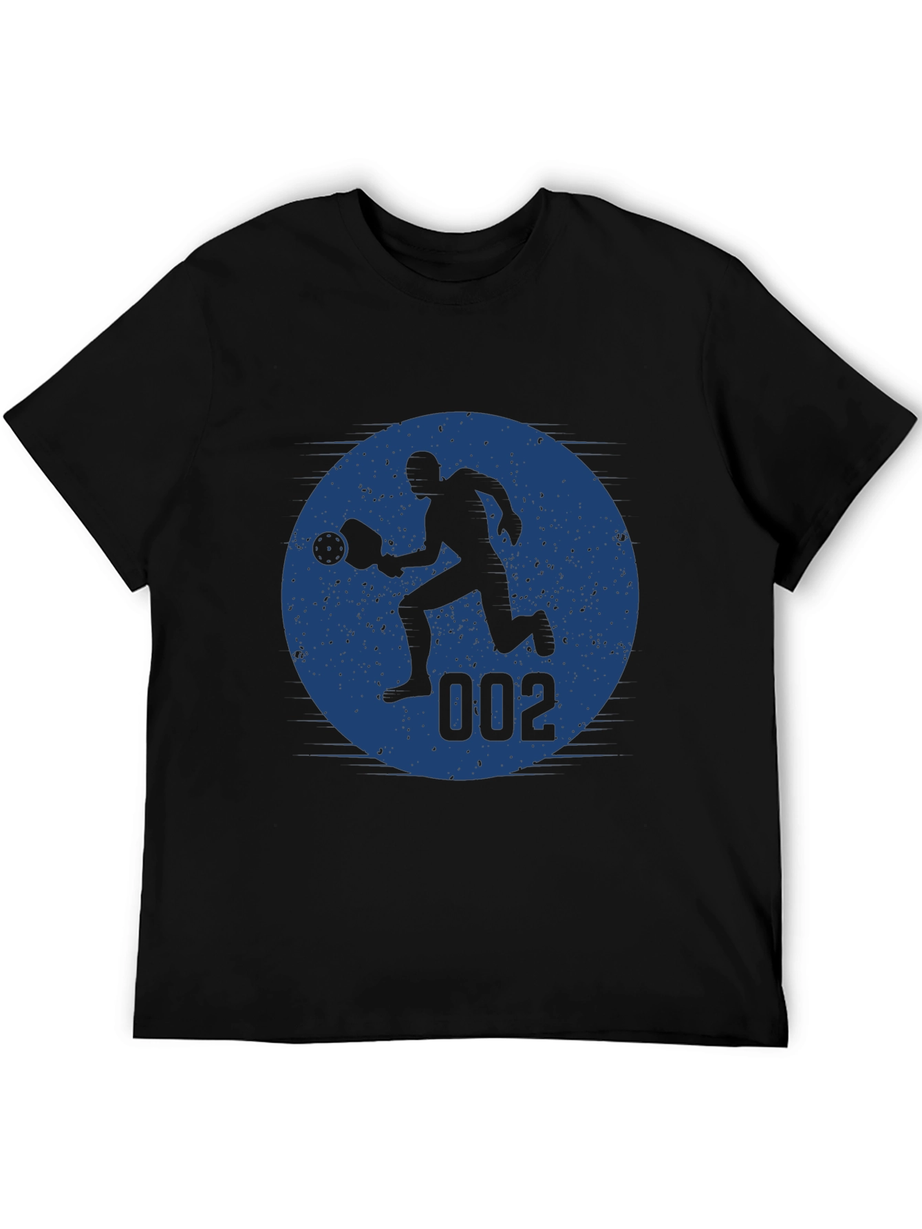 Pickleball Player Graphic Tee - Black Cotton Blend