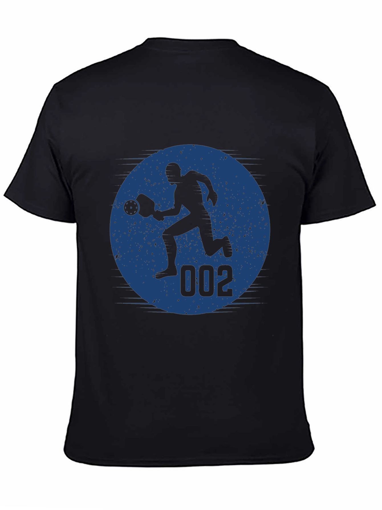 Pickleball Player Graphic Tee - Black Cotton Blend