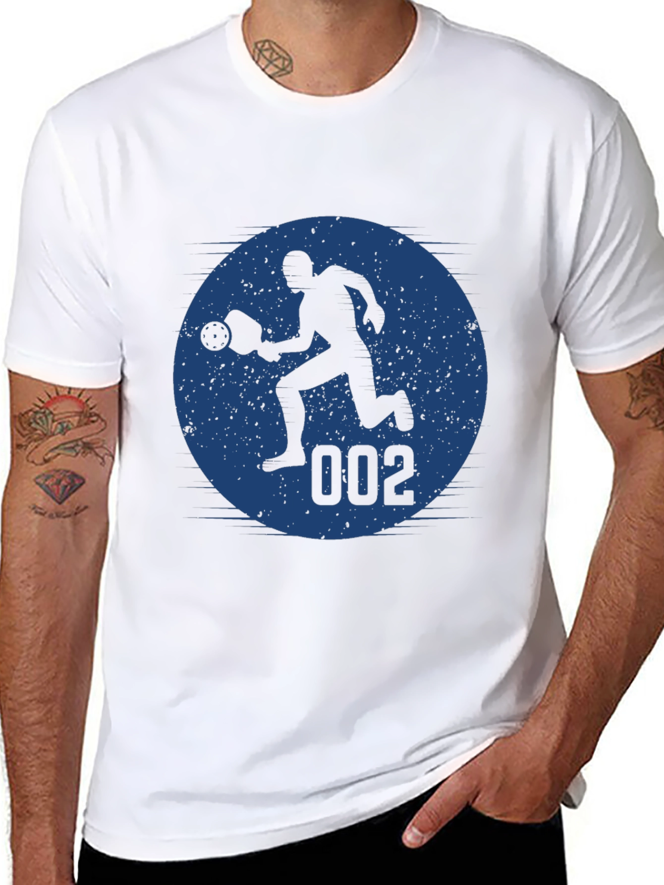 Pickleball Player Graphic Tee - Black Cotton Blend