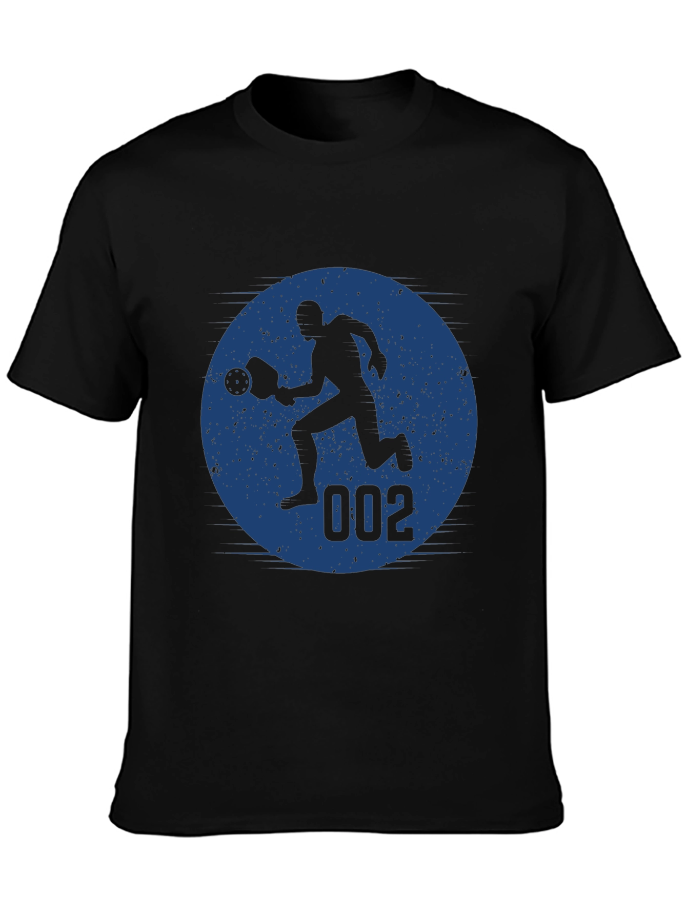 Pickleball Player Graphic Tee - Black Cotton Blend