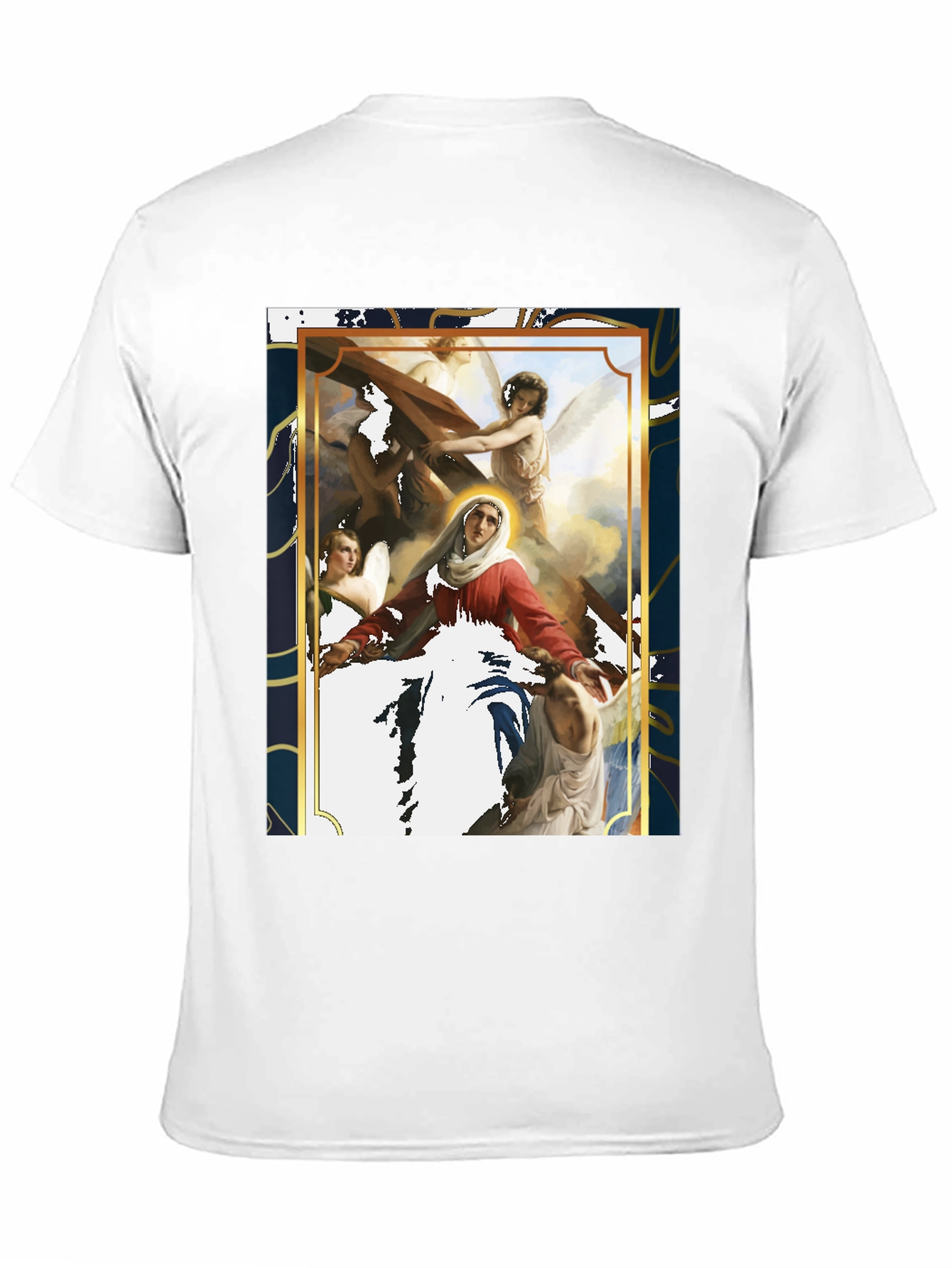 Religious Art Graphic Tee - Black Cotton Blend