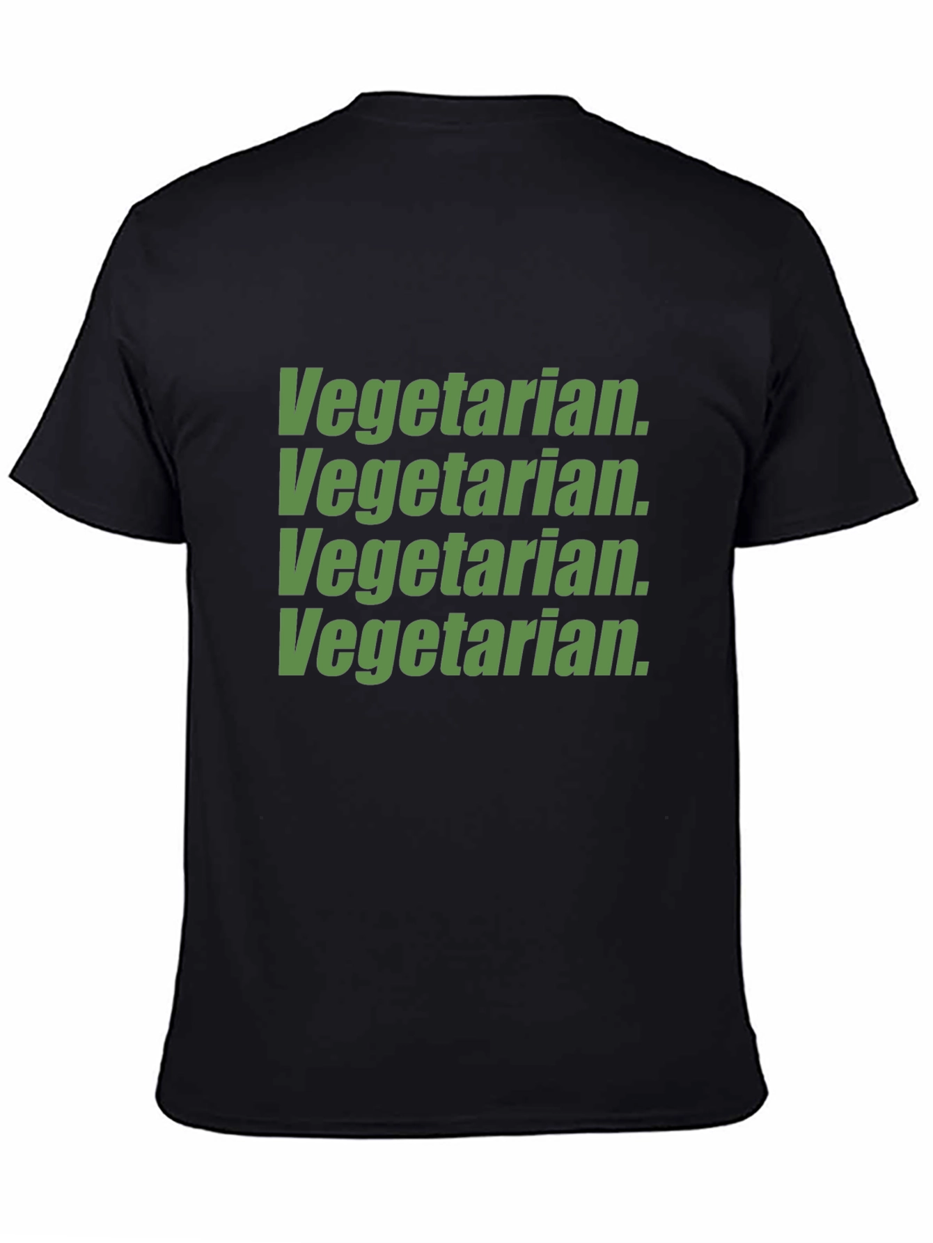 Vegetarian Text Graphic T-Shirt - Black