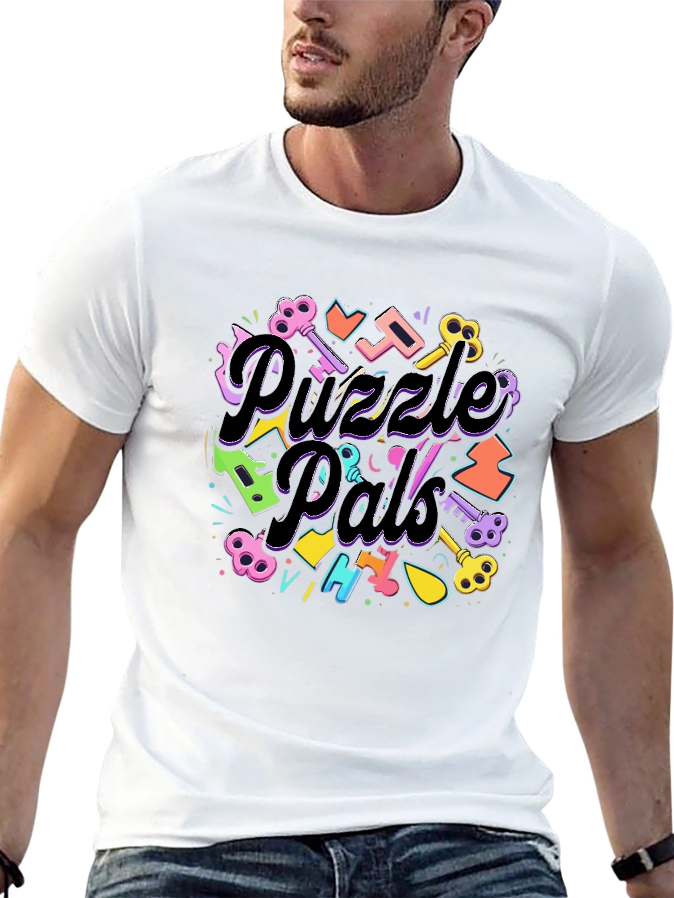Puzzle Pals Black Graphic Tee