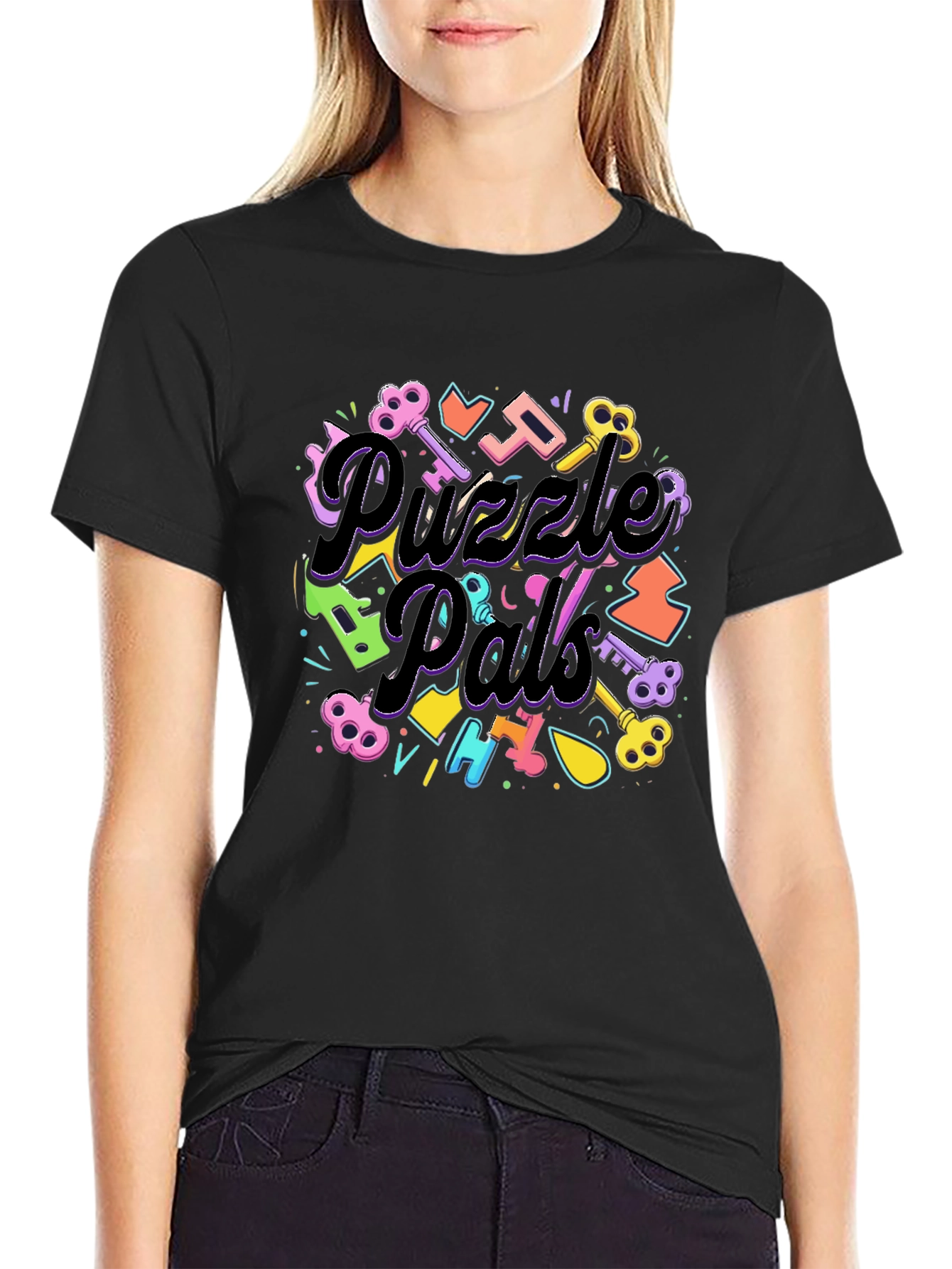 Puzzle Pals Black Graphic Tee