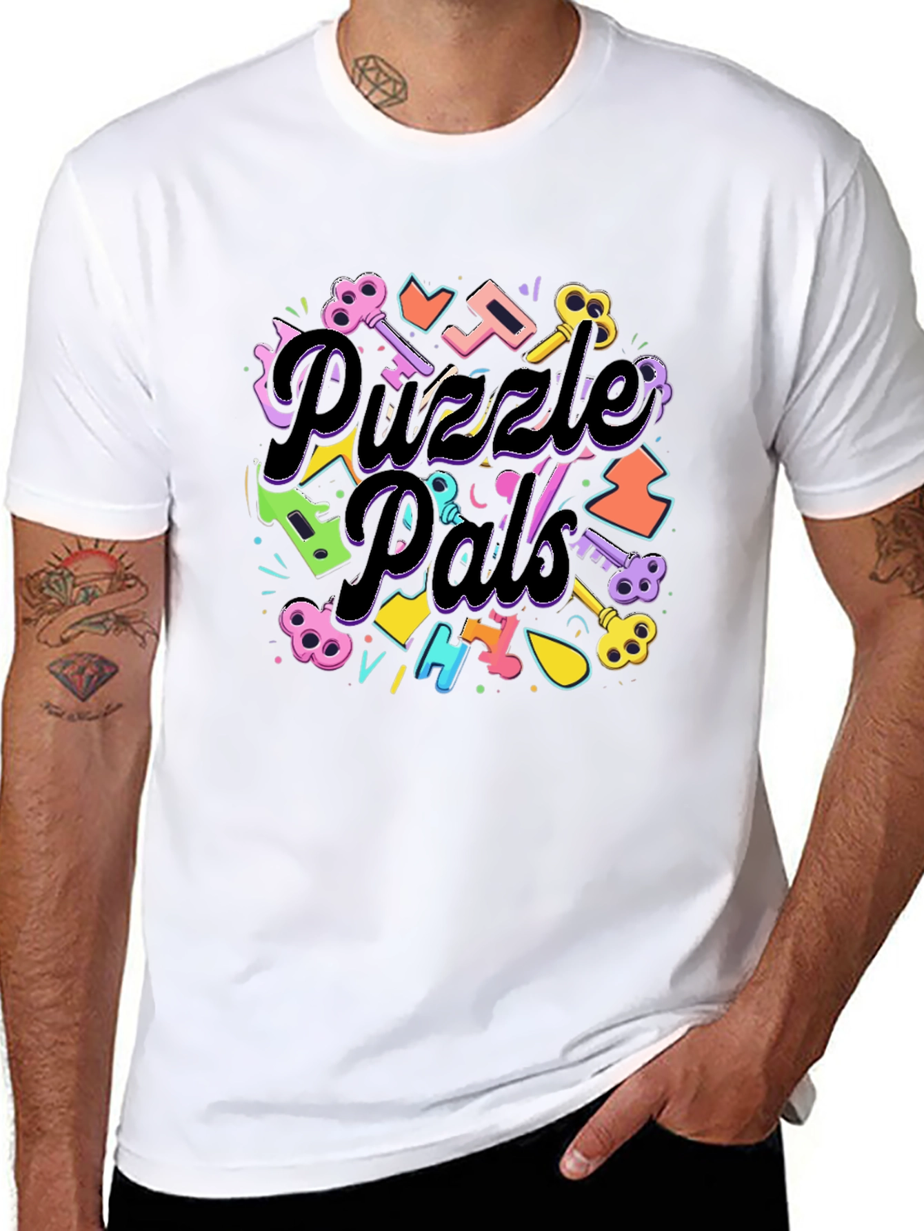 Puzzle Pals Black Graphic Tee