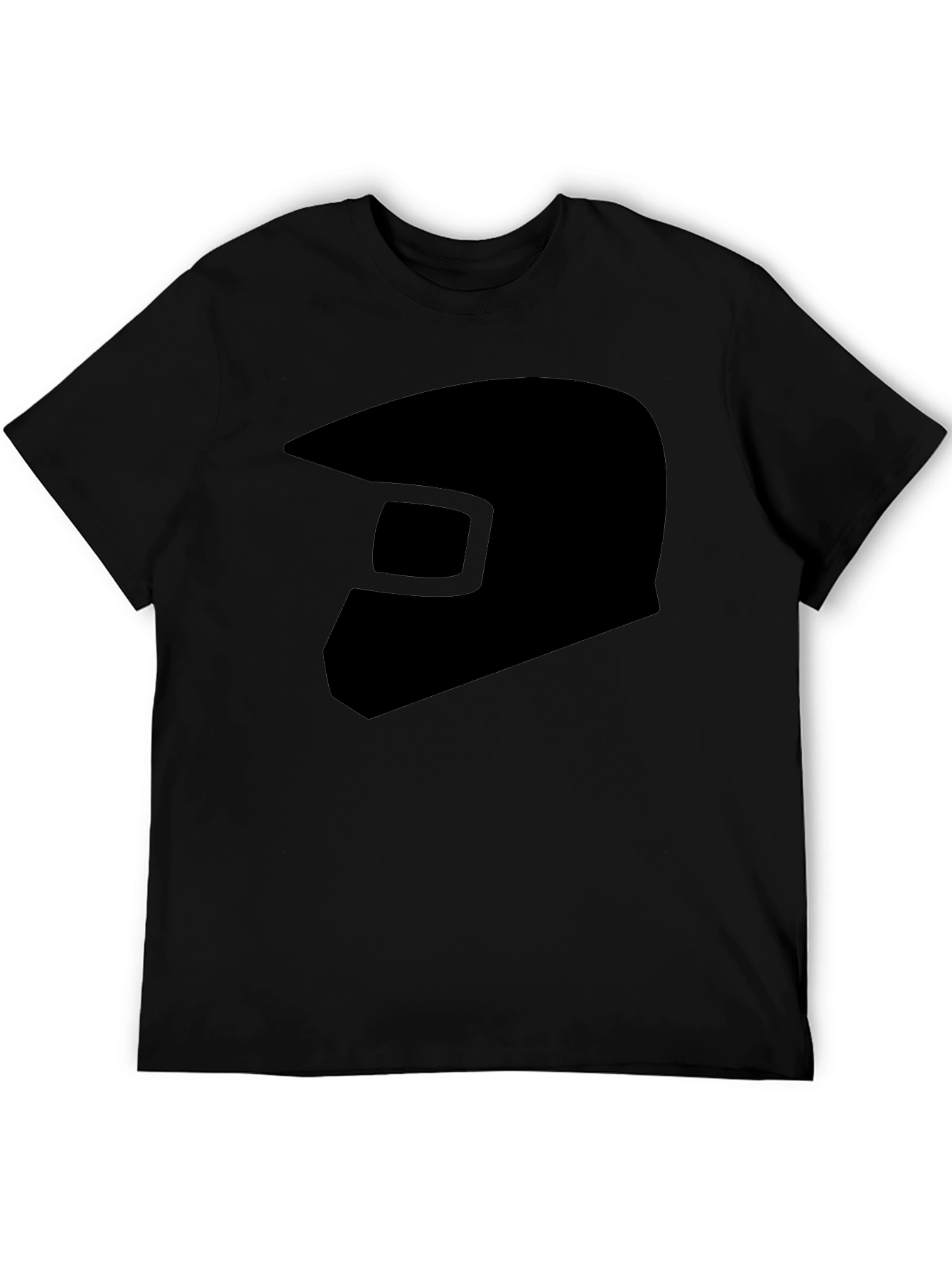 Black Helmet Graphic Tee - Casual Style