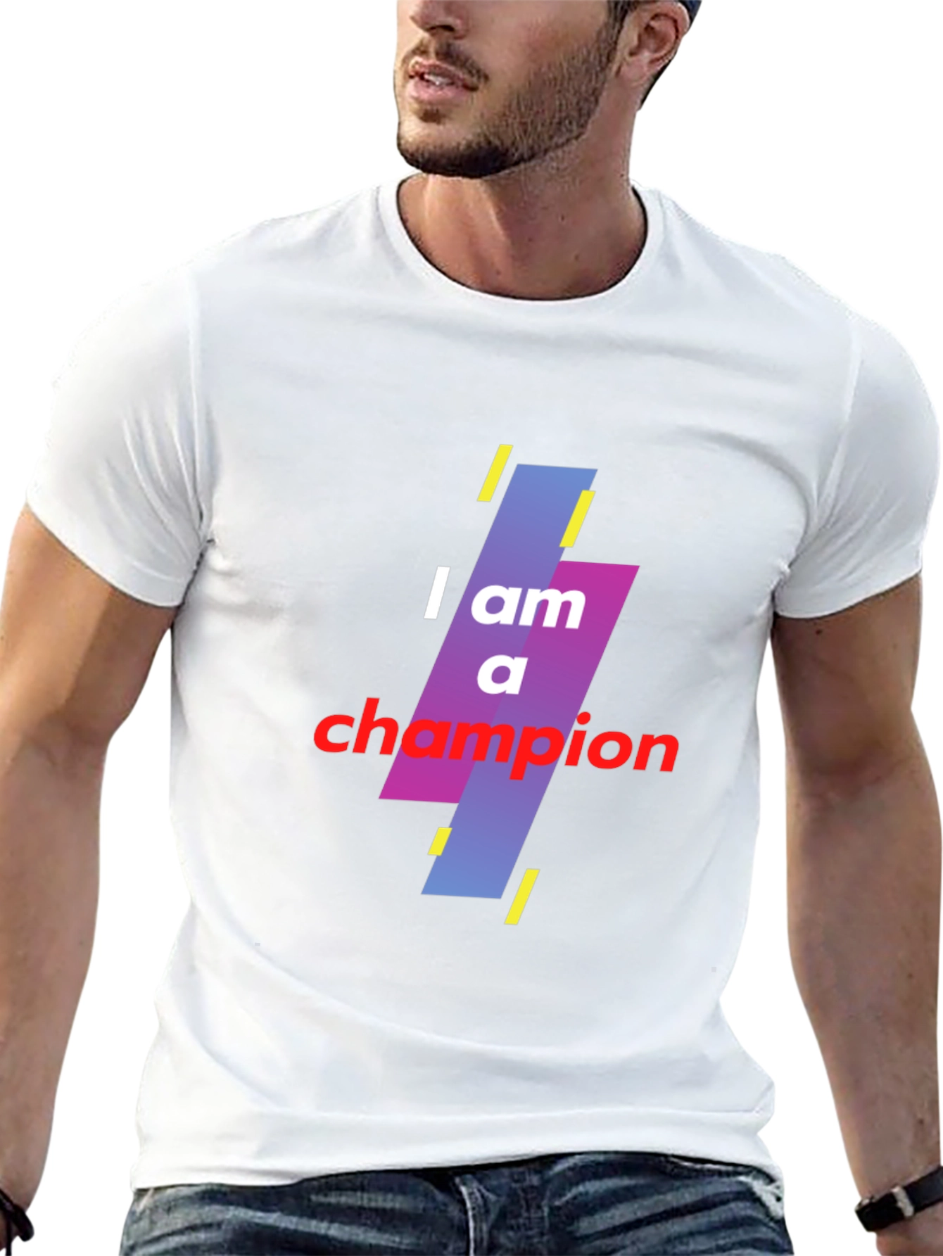 I am a Champion Black Graphic T-Shirt
