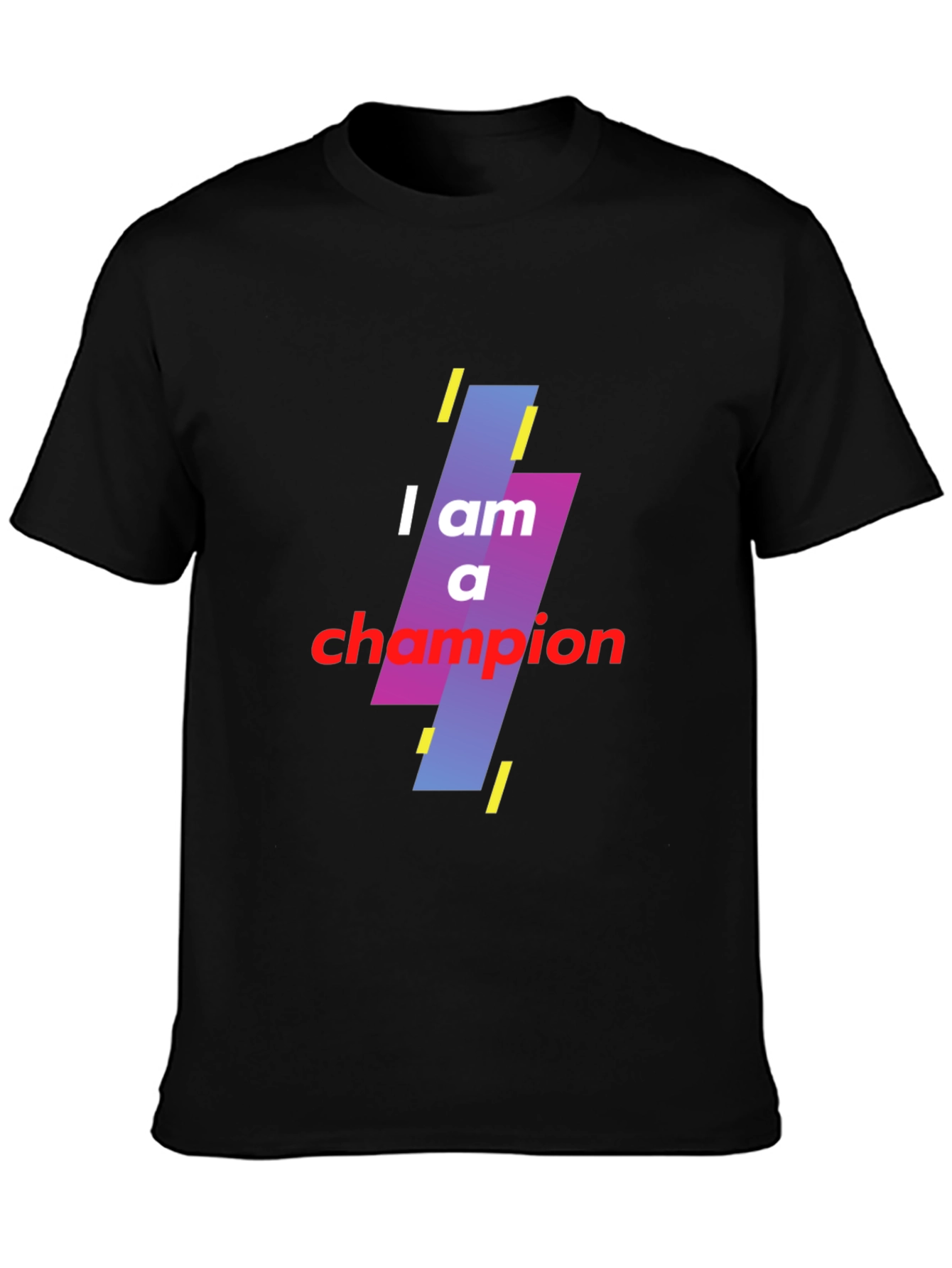 I am a Champion Black Graphic T-Shirt