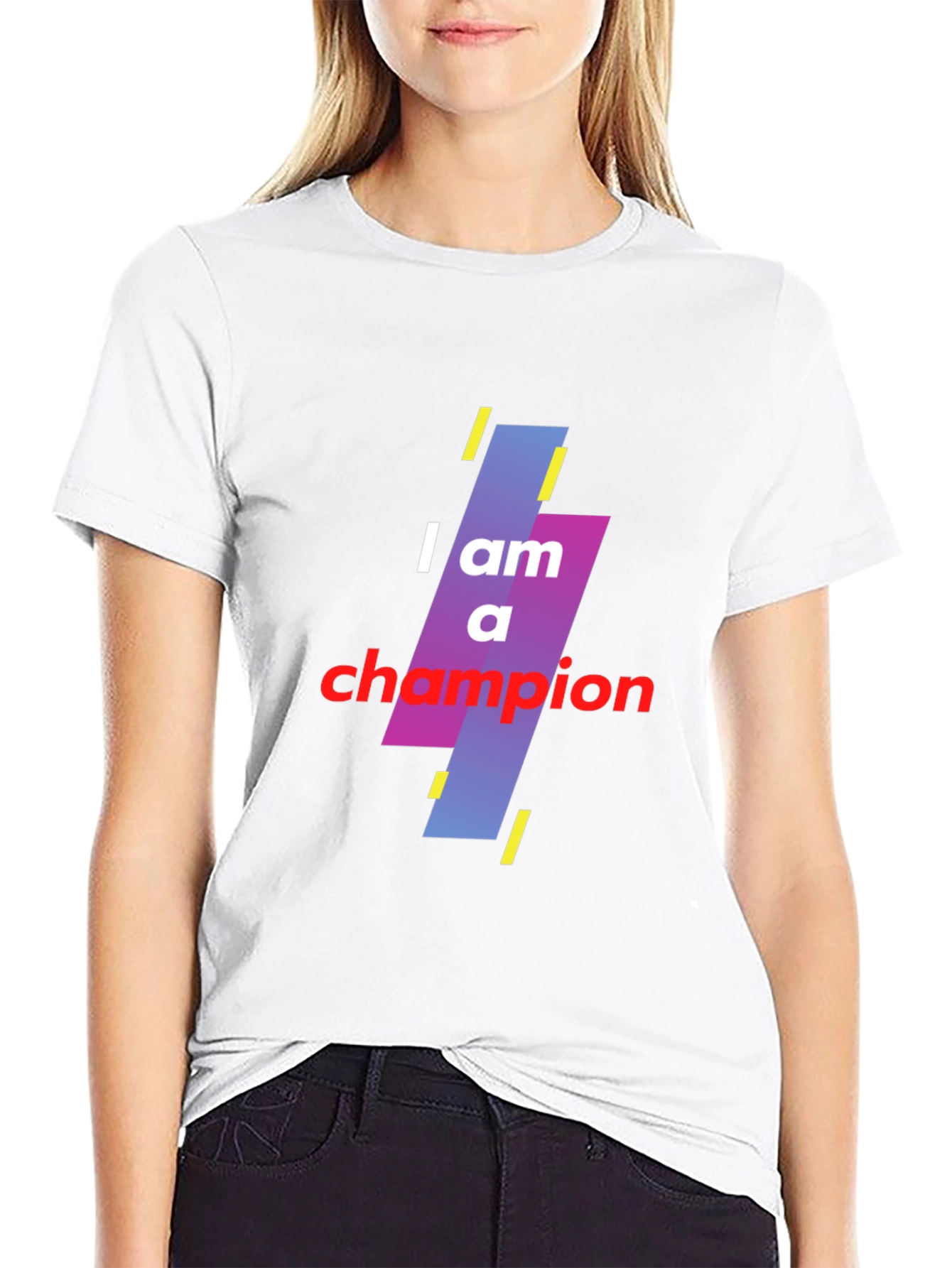 I am a Champion Black Graphic T-Shirt
