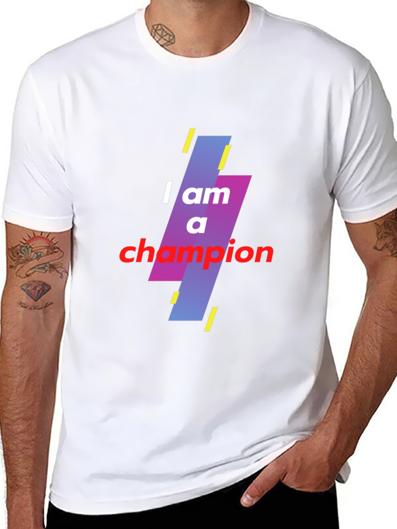I am a Champion Black Graphic T-Shirt