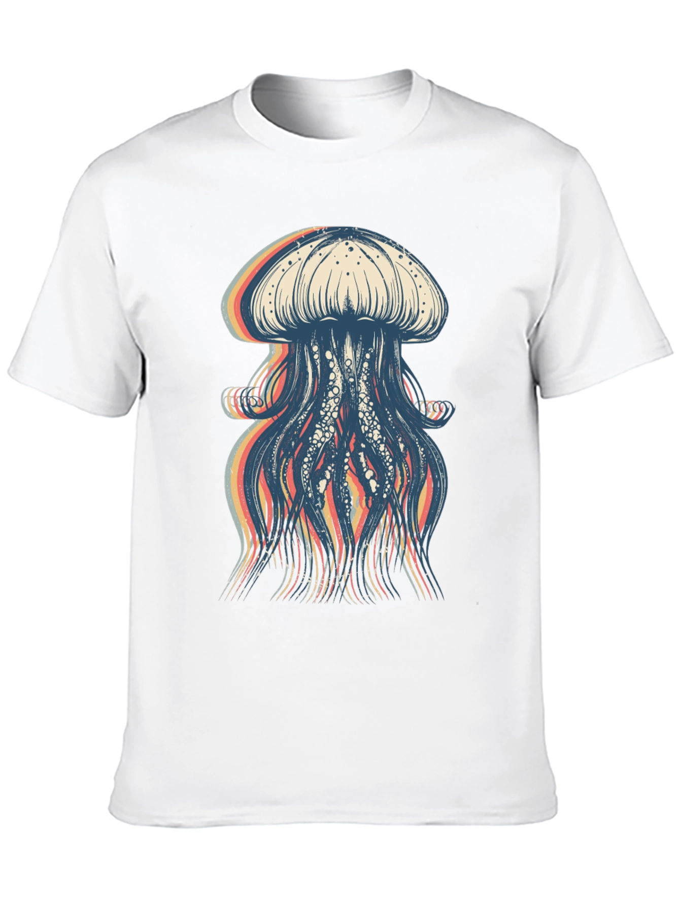 Jellyfish Graphic T-Shirt - Trendy Crew Neck Tee