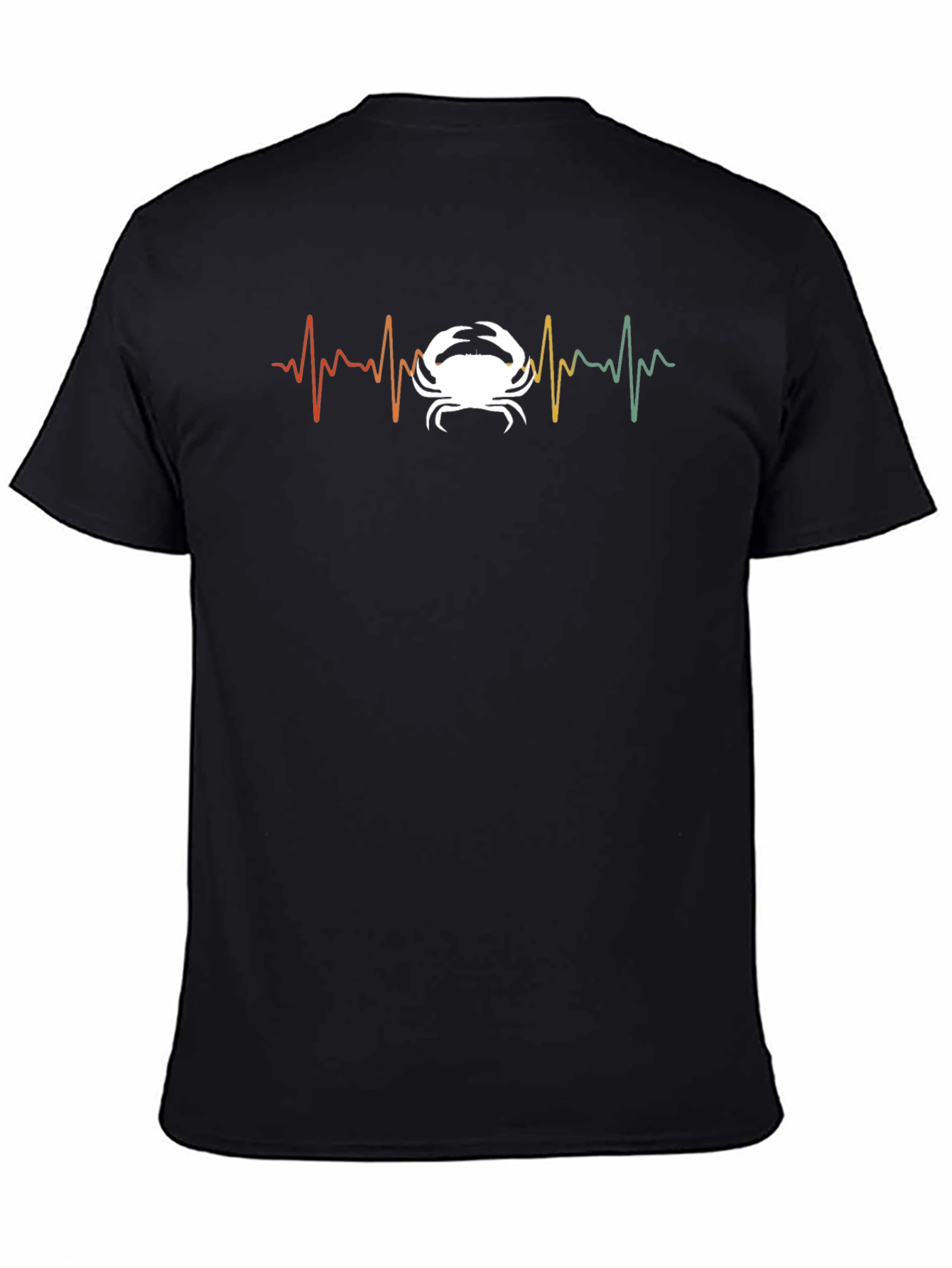 Crab Heartbeat Graphic Tee - Black Cotton T-Shirt
