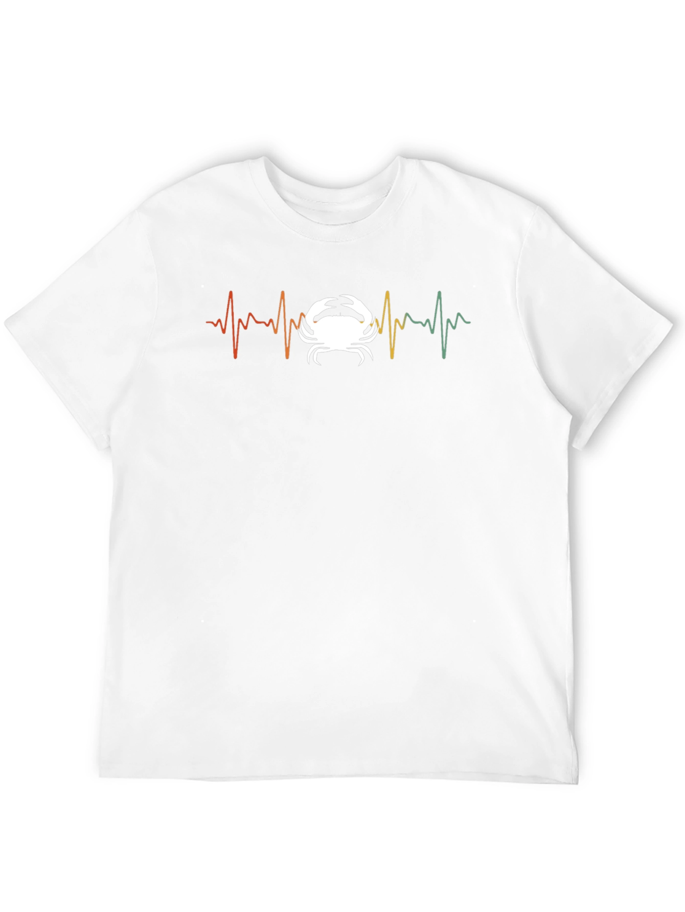 Crab Heartbeat Graphic Tee - Black Cotton T-Shirt