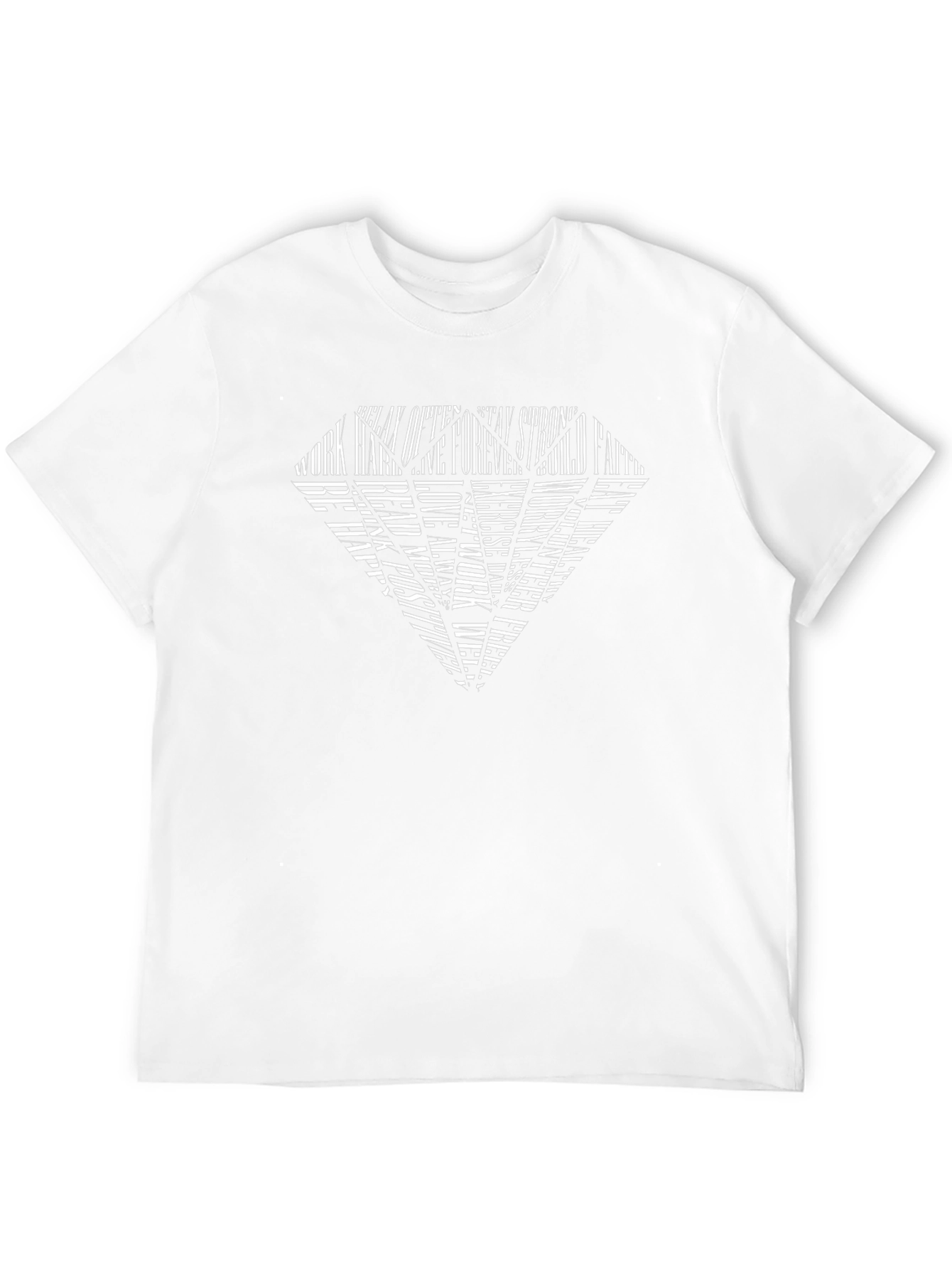 Diamond Graphic Print Black Crew Neck T-Shirt