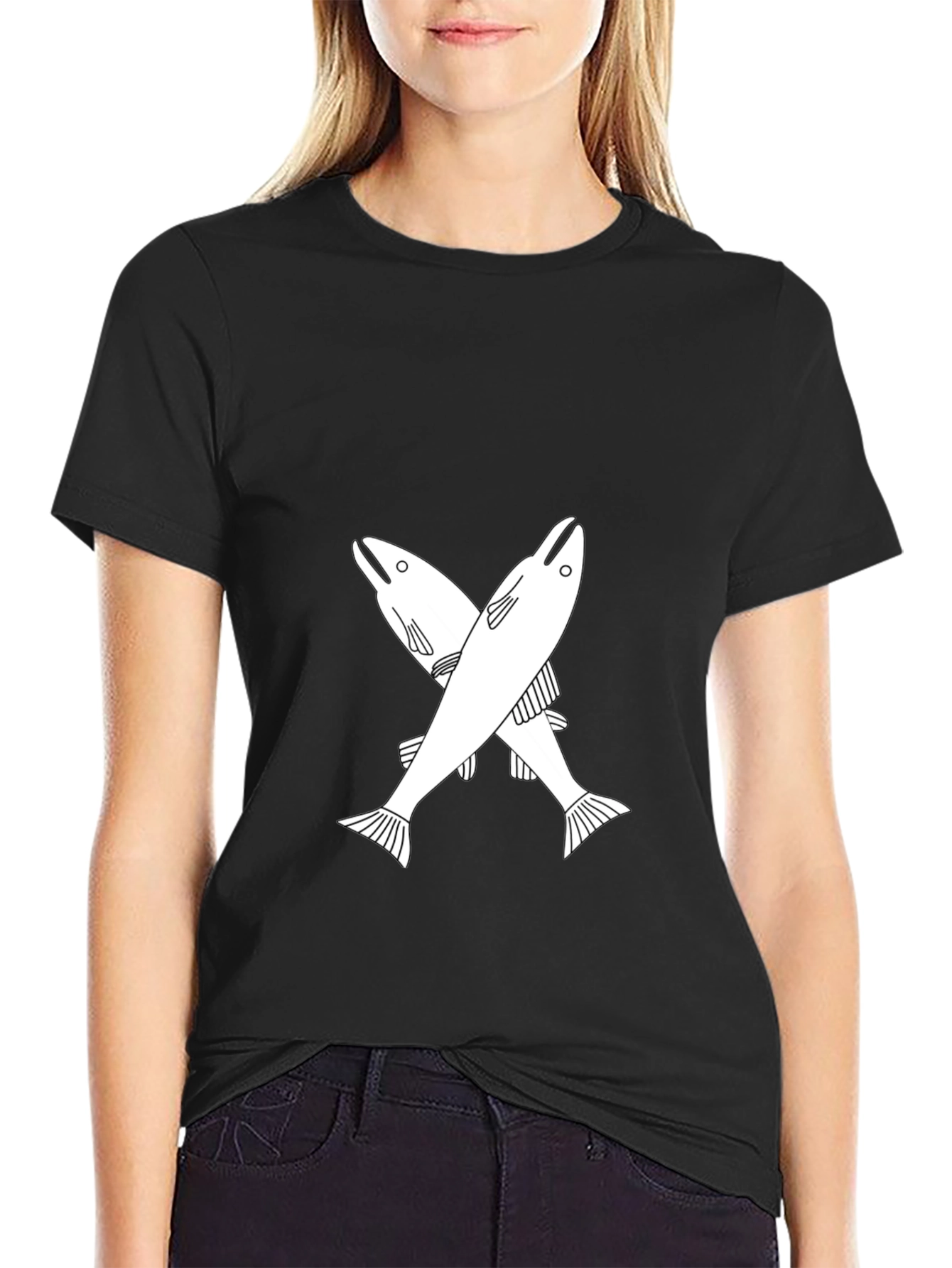 Cool Fish Graphic Tee - Black Casual T-Shirt