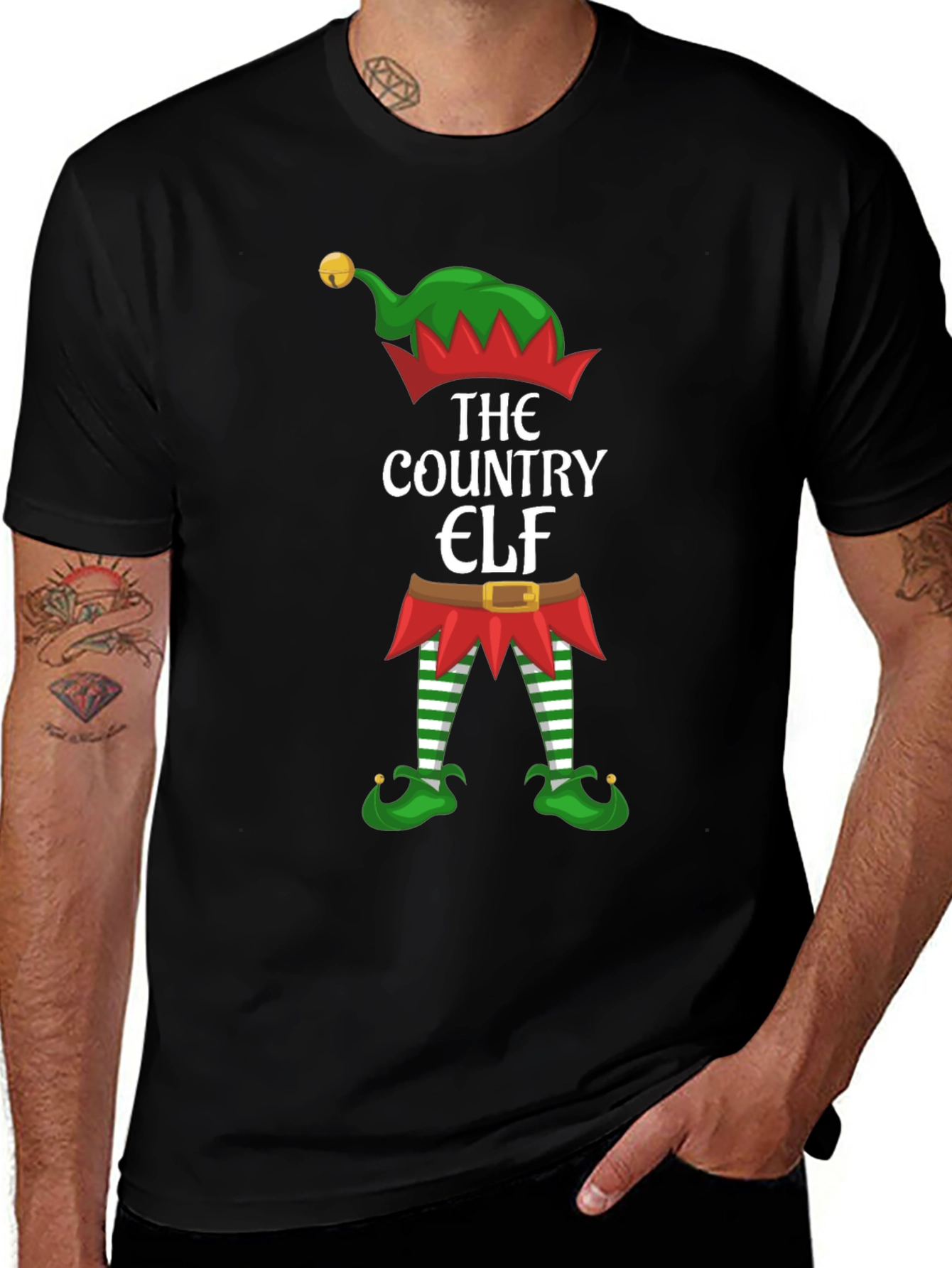 Country Elf Christmas T-Shirt Holiday Tee