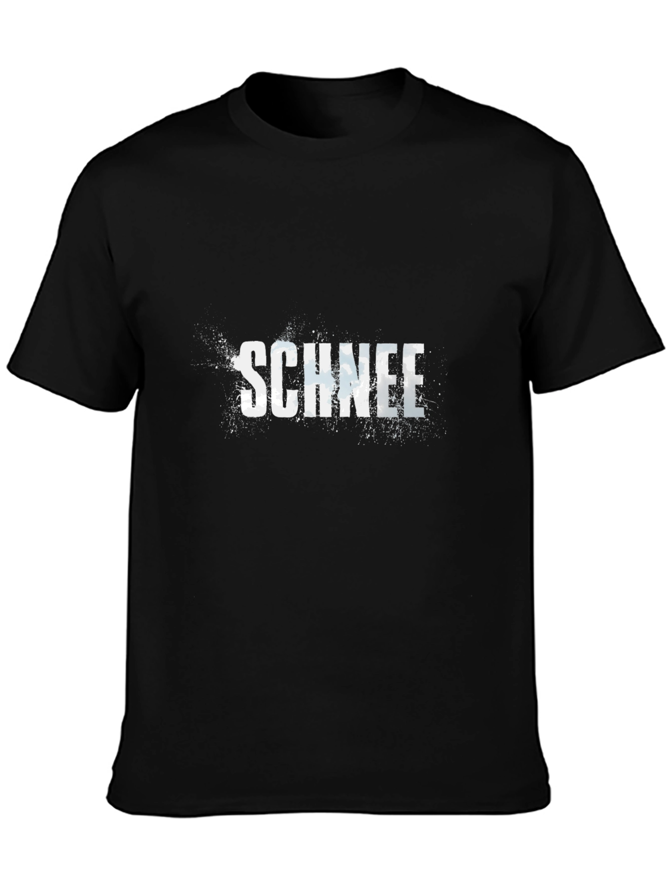 Schnee Graphic Print Black Cotton T-Shirt
