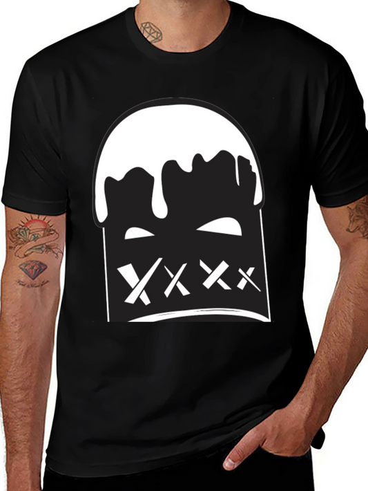 Black Tee with Bold Graphic Print