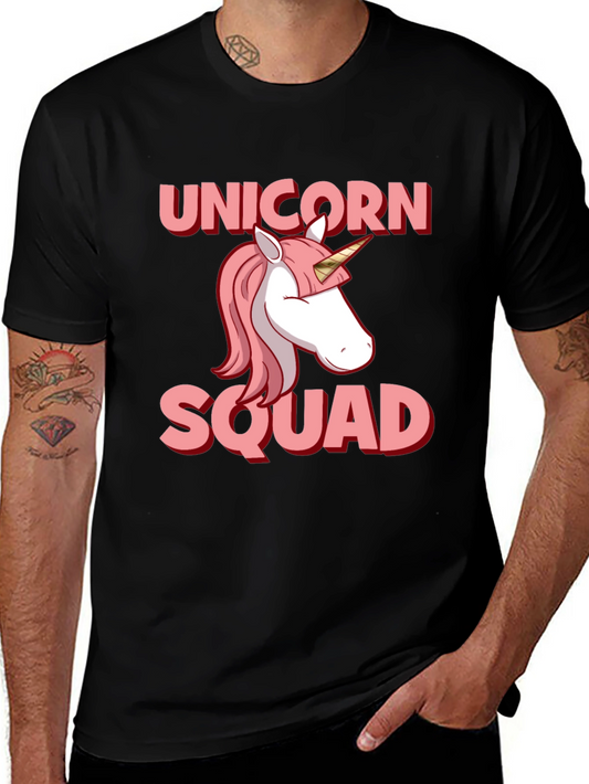 Unicorn Squad Graphic Tee - Black Cotton Shirt