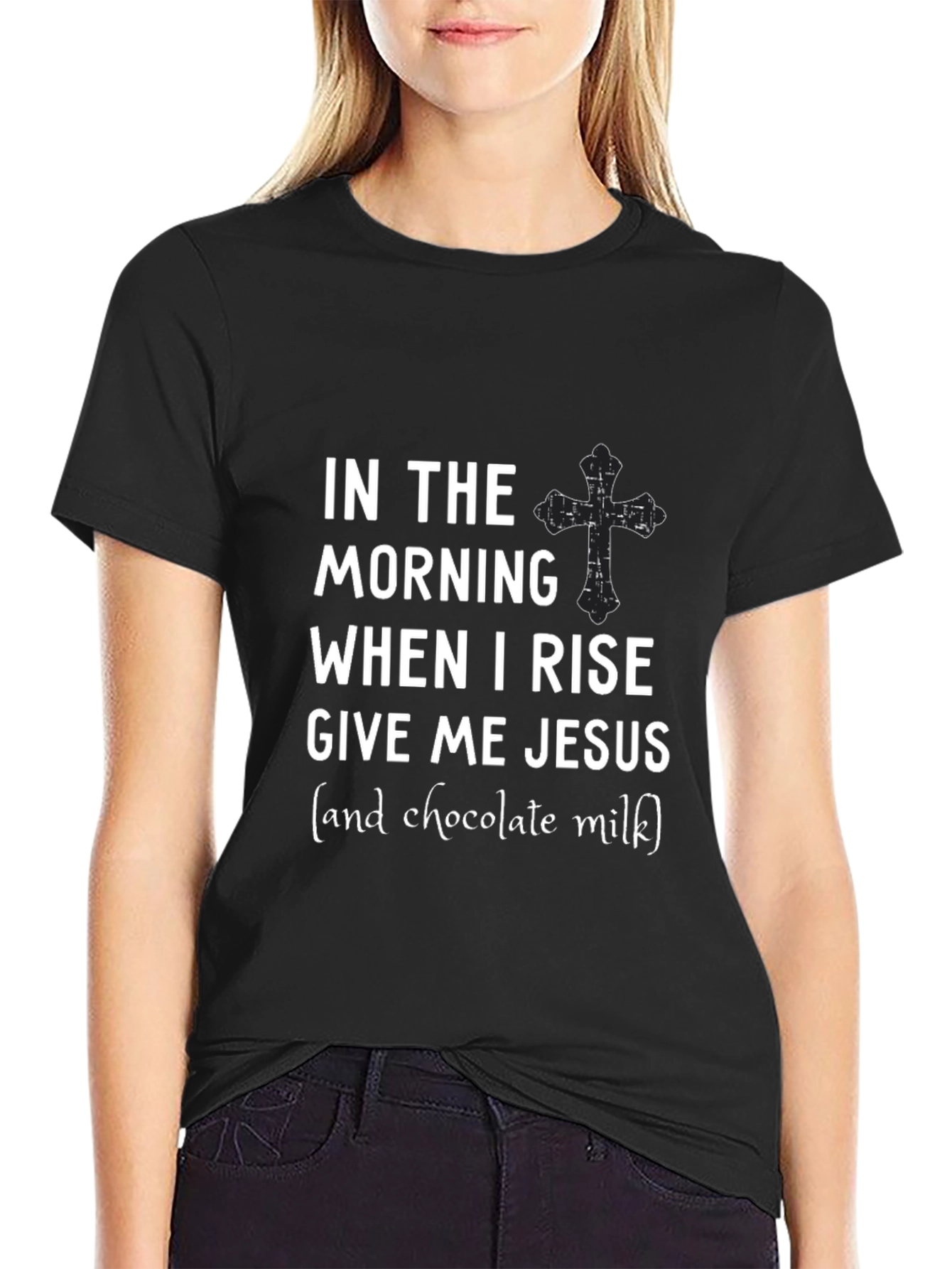 In The Morning Give Me Jesus Black Tee