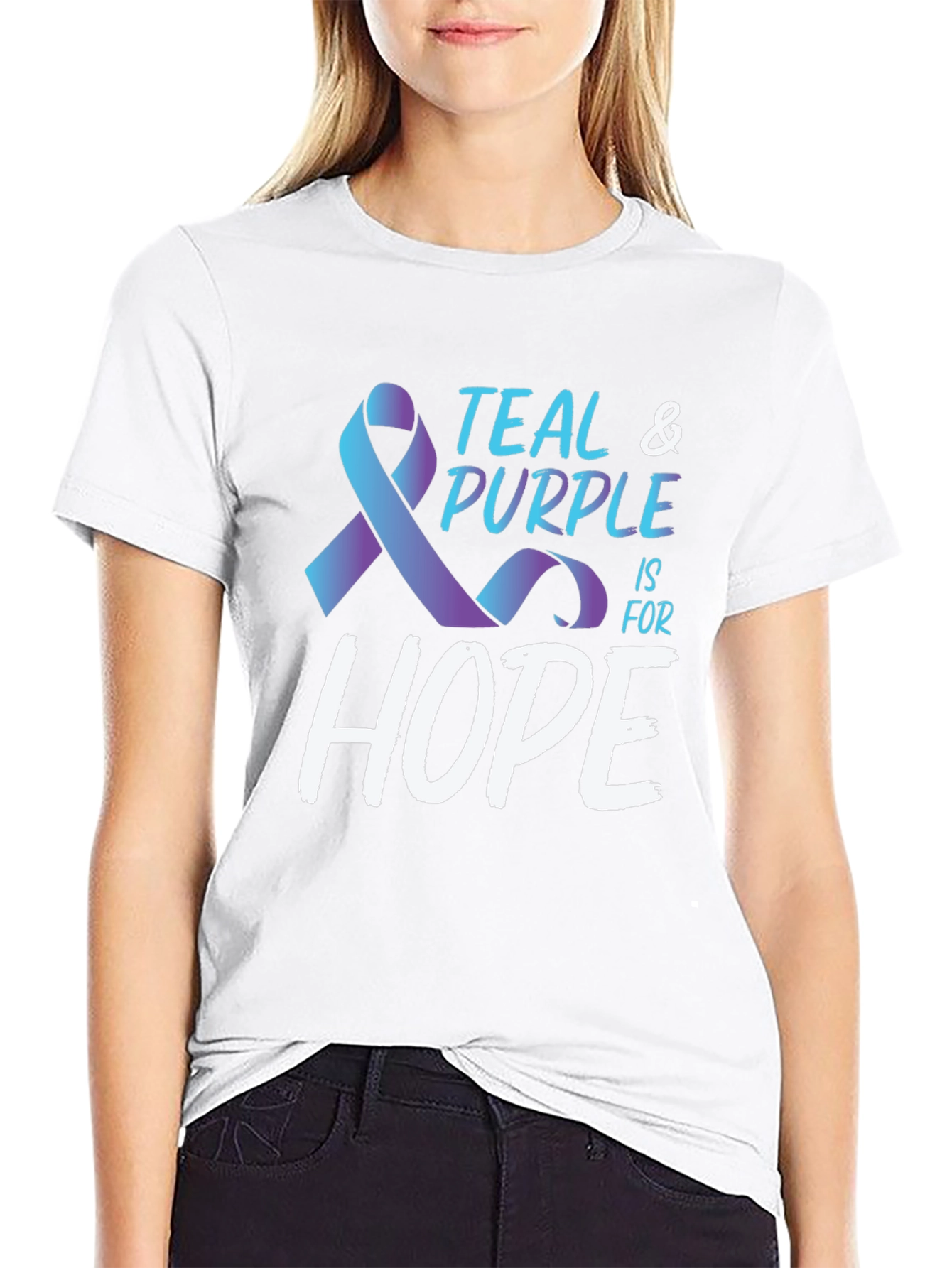 Teal & Purple Hope Awareness T-Shirt