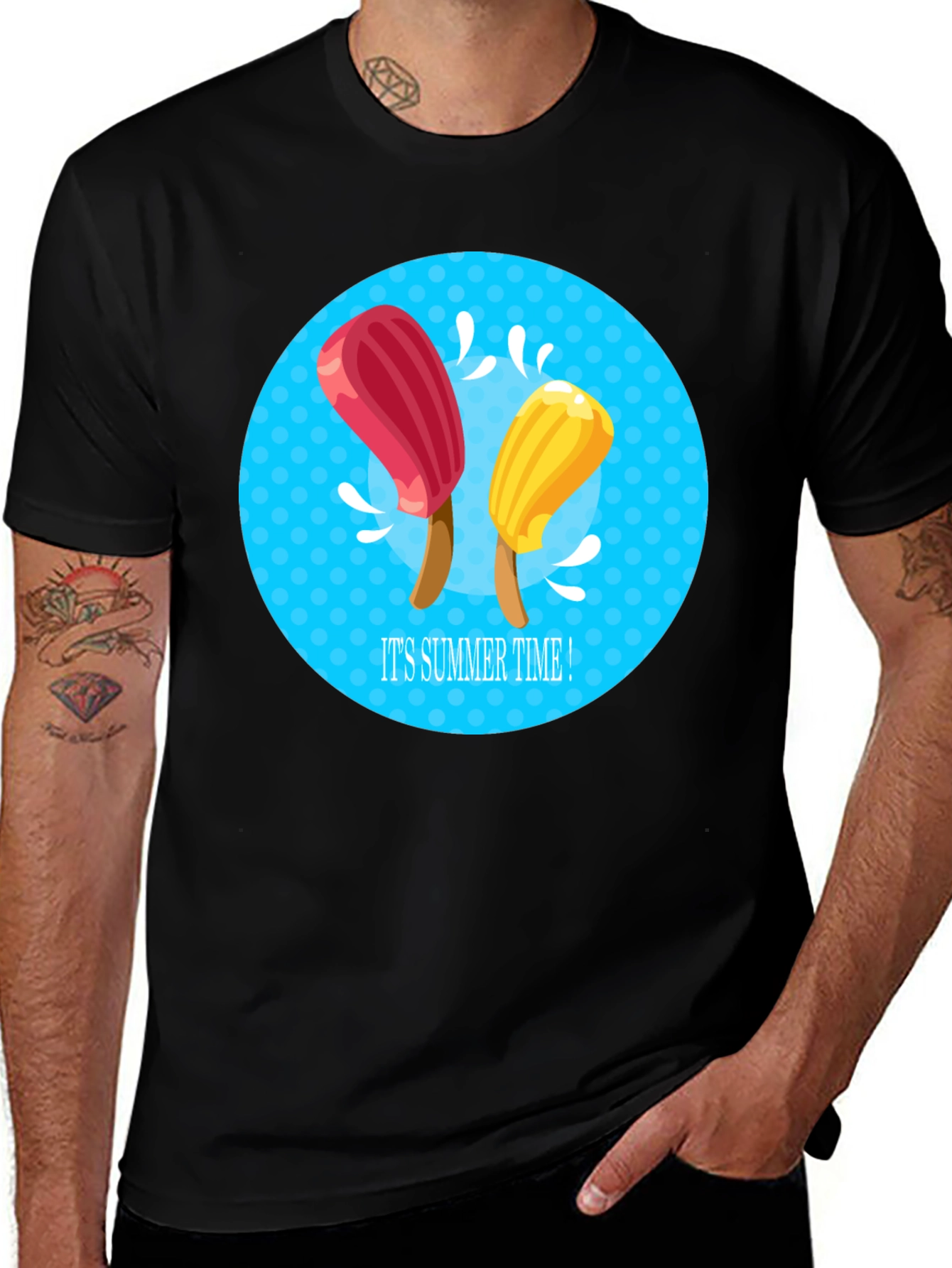 Its Summer Time Black Graphic Tee