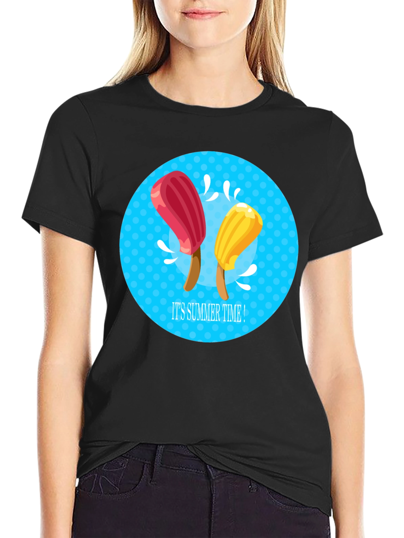 Its Summer Time Black Graphic Tee